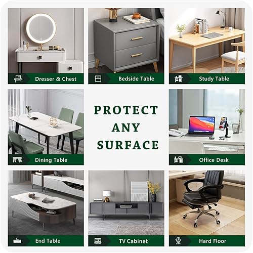 Miniatura 6 de Protector de PVC para mesa de comedor de 26 x 72 pulgadas, protector de vinilo transparente rectangular de plástico para mesa de oficina, mesa