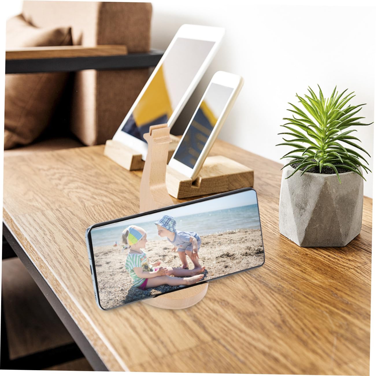 Gatuida 3 Pezzi Supporto Per Telefono in Legno Unico Supporto Per Telefono Da Auto Postura Corretta Casa Ufficio