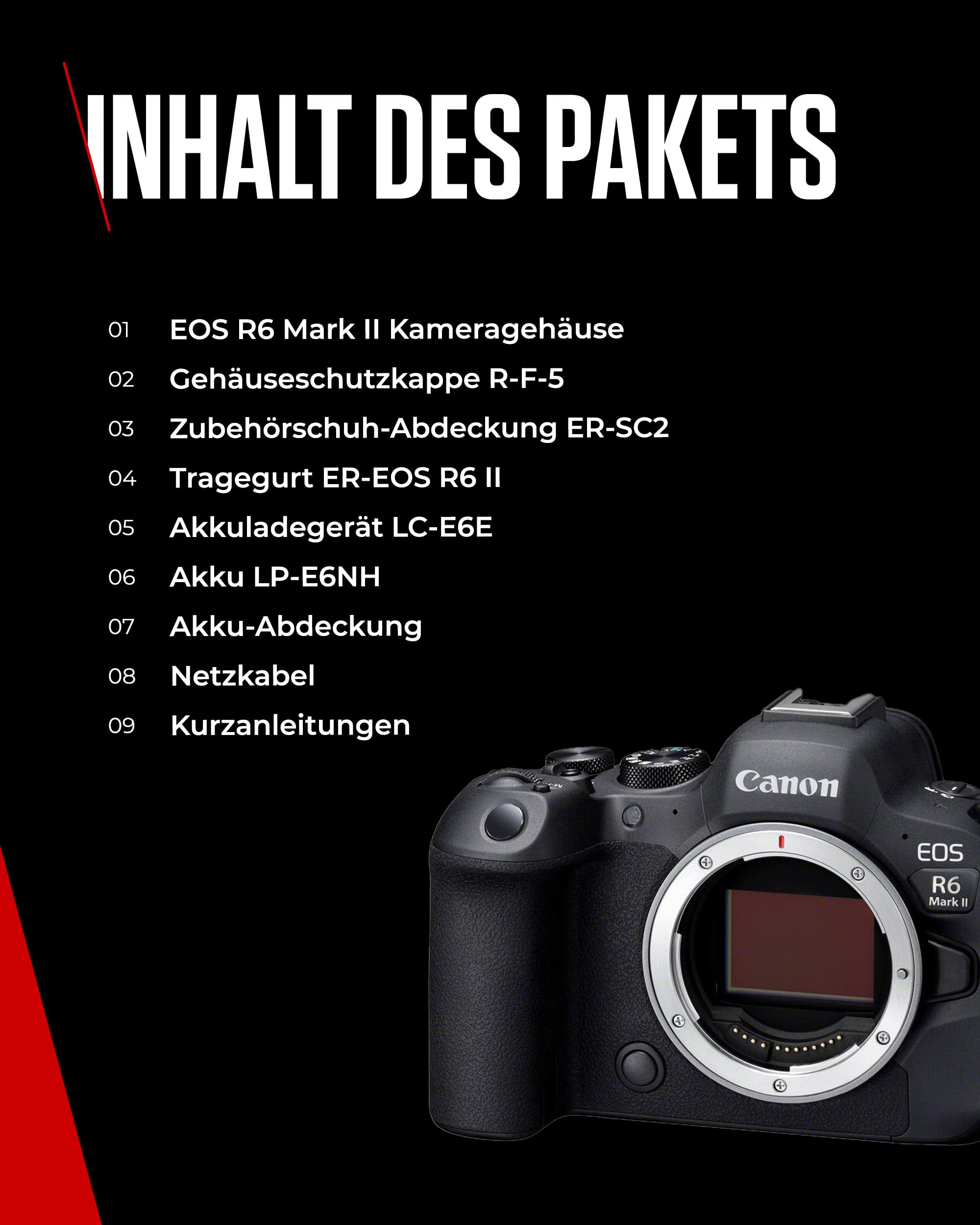 Canon EOS R6 Mark II Systemkamera Spiegellose Vollformat 4K Video 40 Bilder/Sekunde Wi-Fi Bluetooth