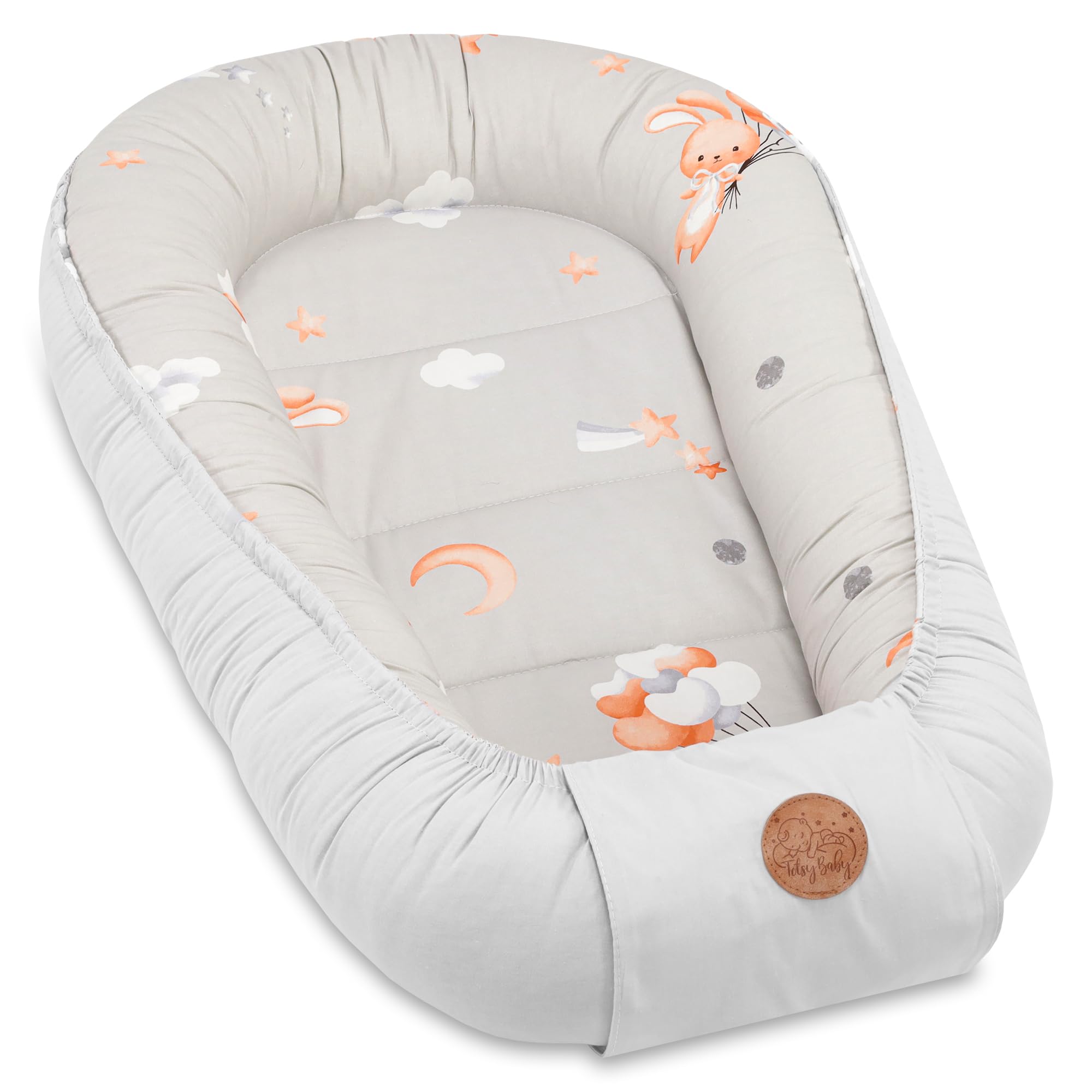 Riduttore lettino neonato - 90x50 cm baby nest trasportabile per neonati nido culla pod cocoonababy babynest antisoffoco Coniglio