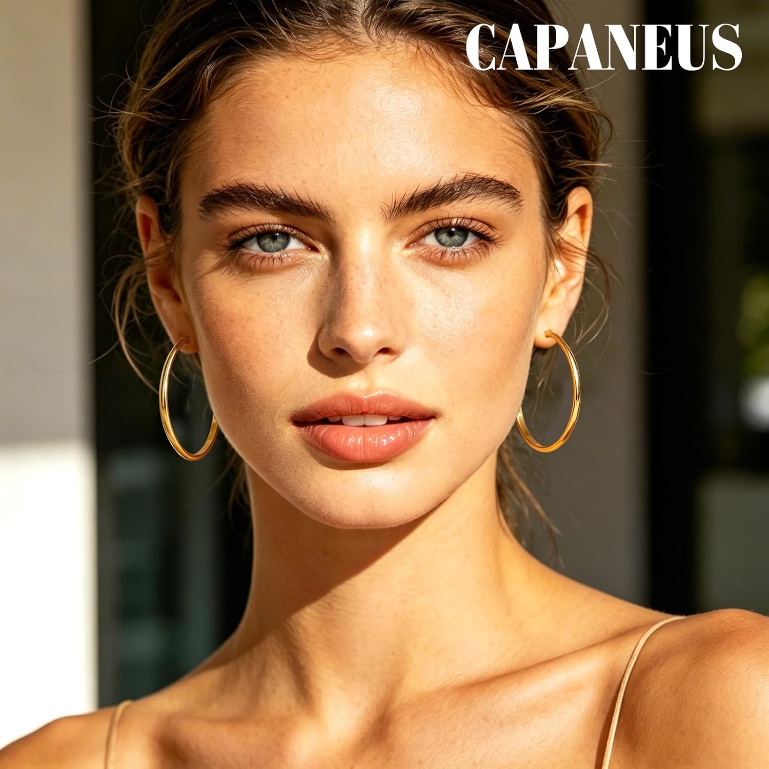 Hoop Earrings Gold 5 mm Width, Silver 925 for Women, Gold Hoop Earrings, Waterproof, Hypoallergenic, 14 K Gold-Plated, Large 30/40/50 mm image 4