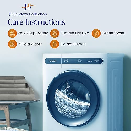 Miniatura 8 de JS Sanders Collection Juego de sábanas universal 100% algodón egipcio en V, la mejor litera de barco en V, se adapta a colchones de hasta 8 pulgadas