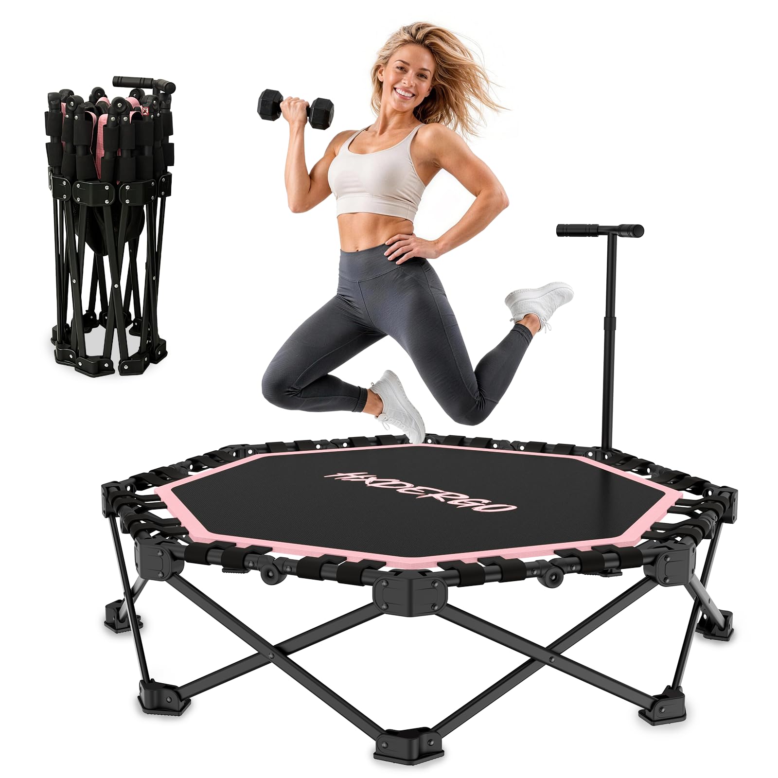 HXD-ERGO 48" Foldable Mini Trampoline Fitness Rebounder