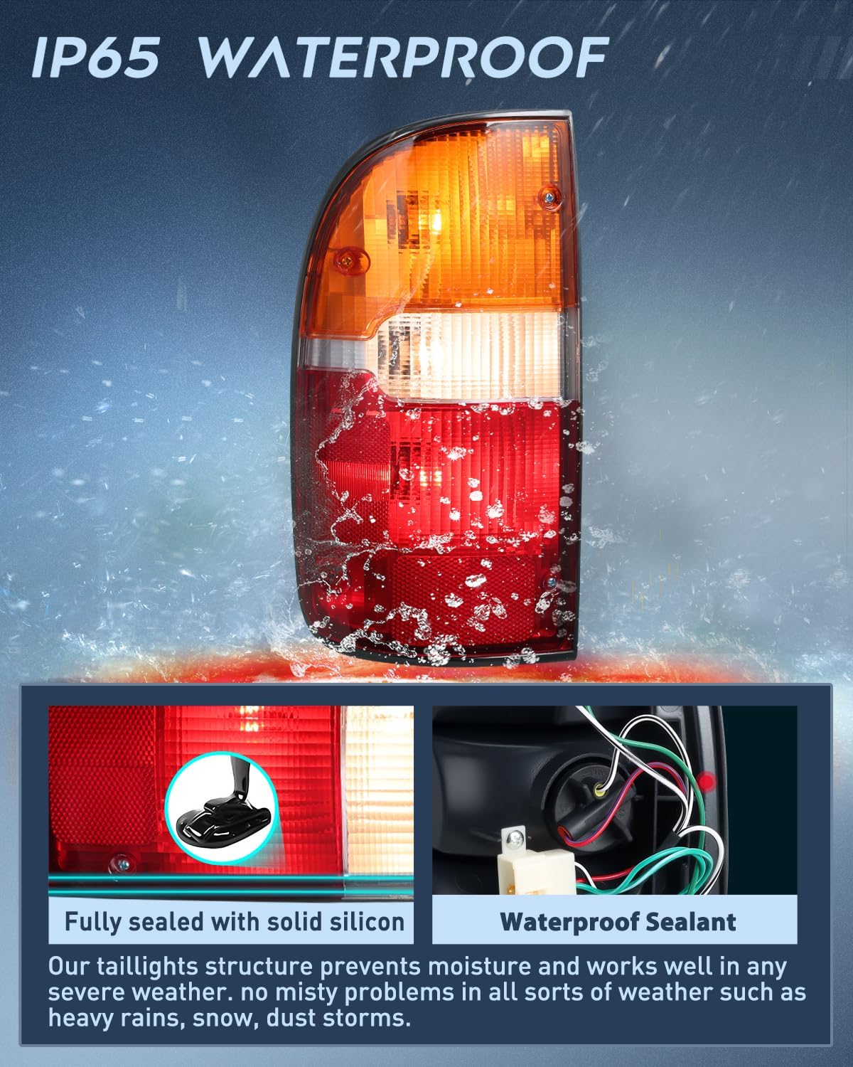 Nilight Taillight Assembly Compatible with 1995 1996 1997 1998 1999 2000 Toyota Tacoma Rear Tail Light Lamp Replacement OE Style Driver Side