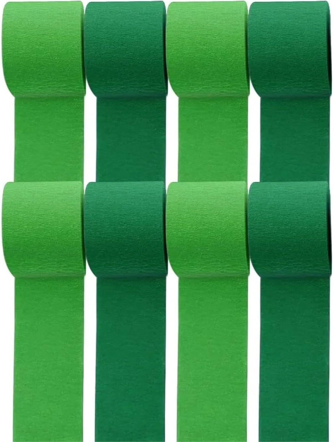 Crepe Paper Streamers Rolls 8 Rolls 656ft Pack of Deep Green and Grass Green Party Steamers Set for Party Decoration Wedding Birthday