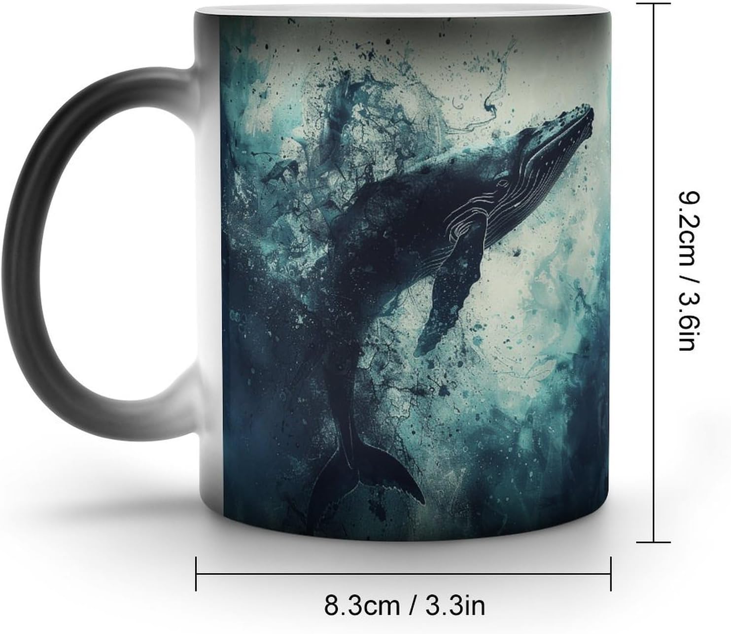 Color Changing Cups,Whale in Water Printed 11 Oz Ceramic Cups for Birthday Men Women