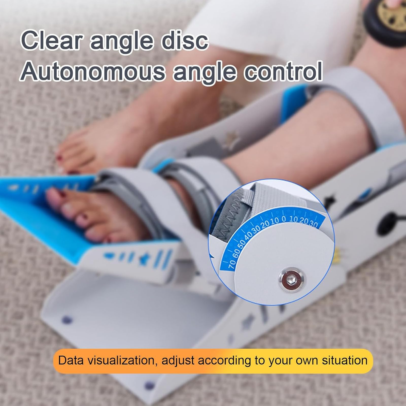 Dispositivo per allenamento della caviglia, riabilitazione elettrica per recupero articolare, regolazione a 3 velocità, allenamento bidirezionale per dorsiflessione e flessione ad angolo completo
