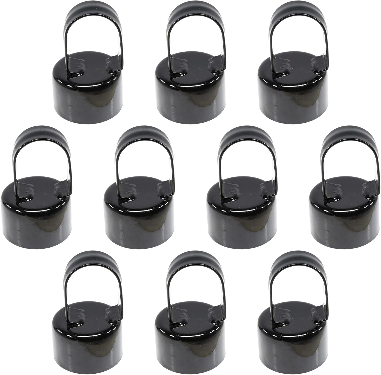 Plum Fittings Black Chain Link Fence Loop Caps | Eye Top Rail Cap | 2 1/2" (2 3/8" OD) x 1 5/8" (Pack of 10 Caps)