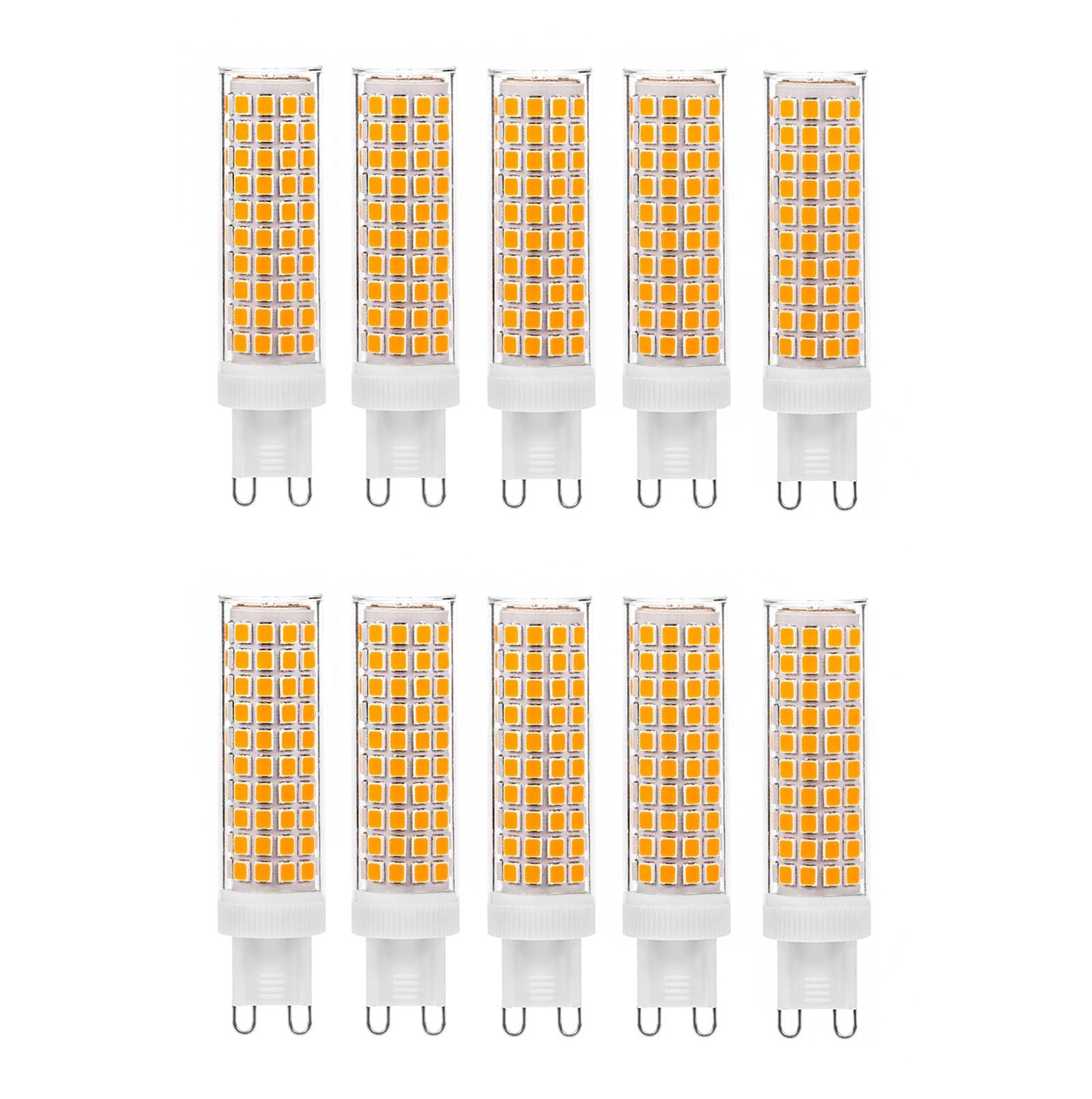 Bombillas LED G9 12W repuesto 100W Ahorro de energía Sin parpadeo No regulable 1200 LM Para iluminación hoga lámparas techo dormitorios cocinas(Natural White 4000K,10pack)