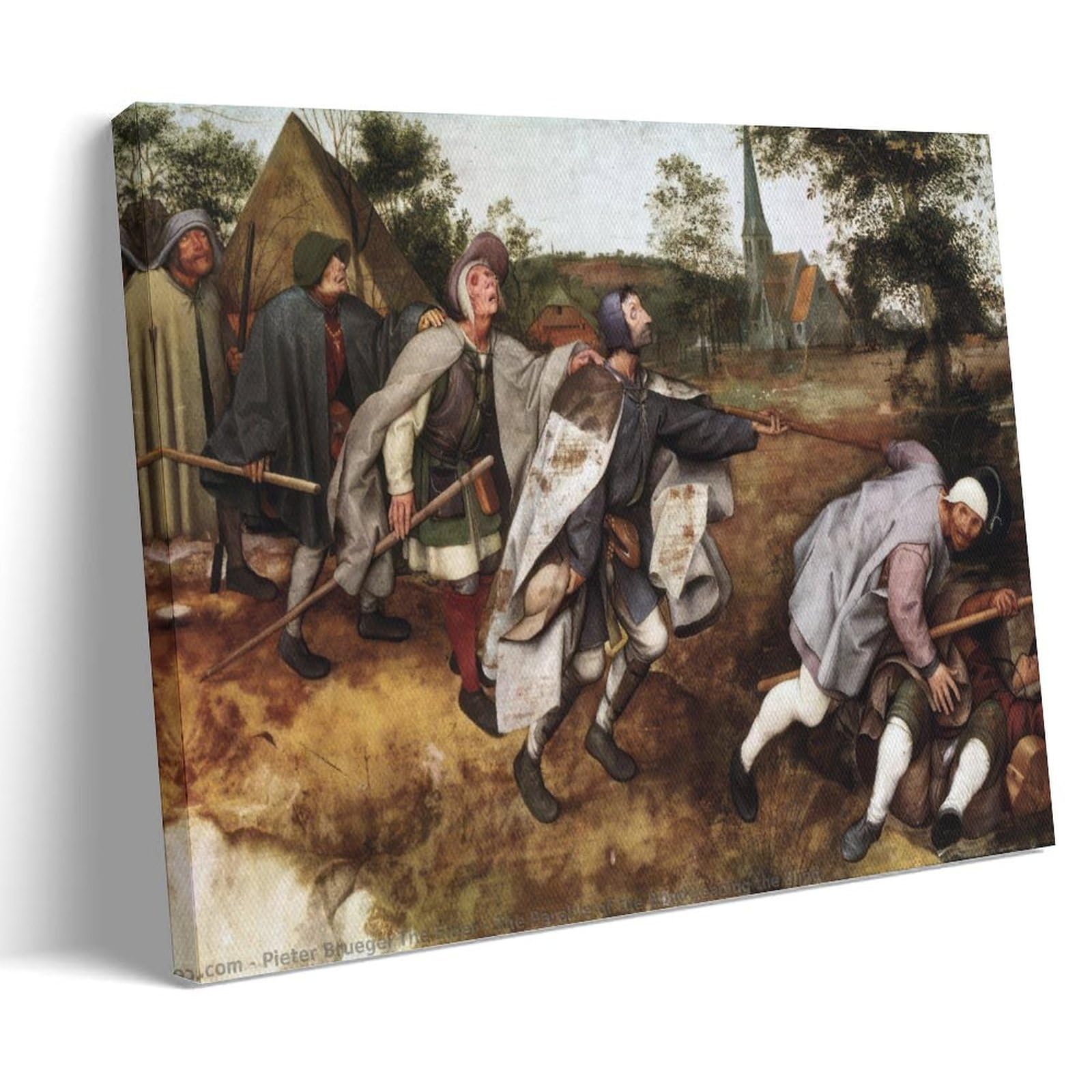 YiQuSoft Pieter Bruegel The Elder The Blind Leading The Blind 1568 Poster Canvas Art And Wall Art Picture Print Modern Family Bedroom Decors Frame-style 08x12inch(20x30cm)