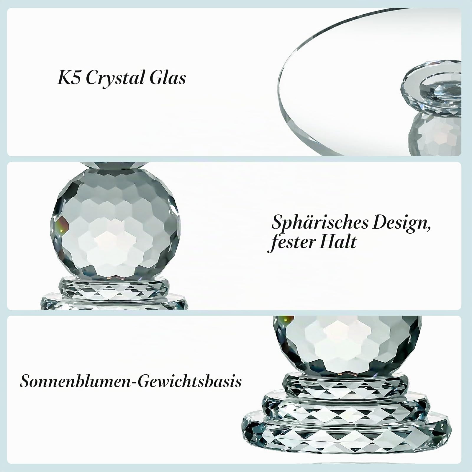Tortenplatte Glas, Uten Kuchenplatte mit Fuß aus hochwertige Kristallglas, ø 27 cm