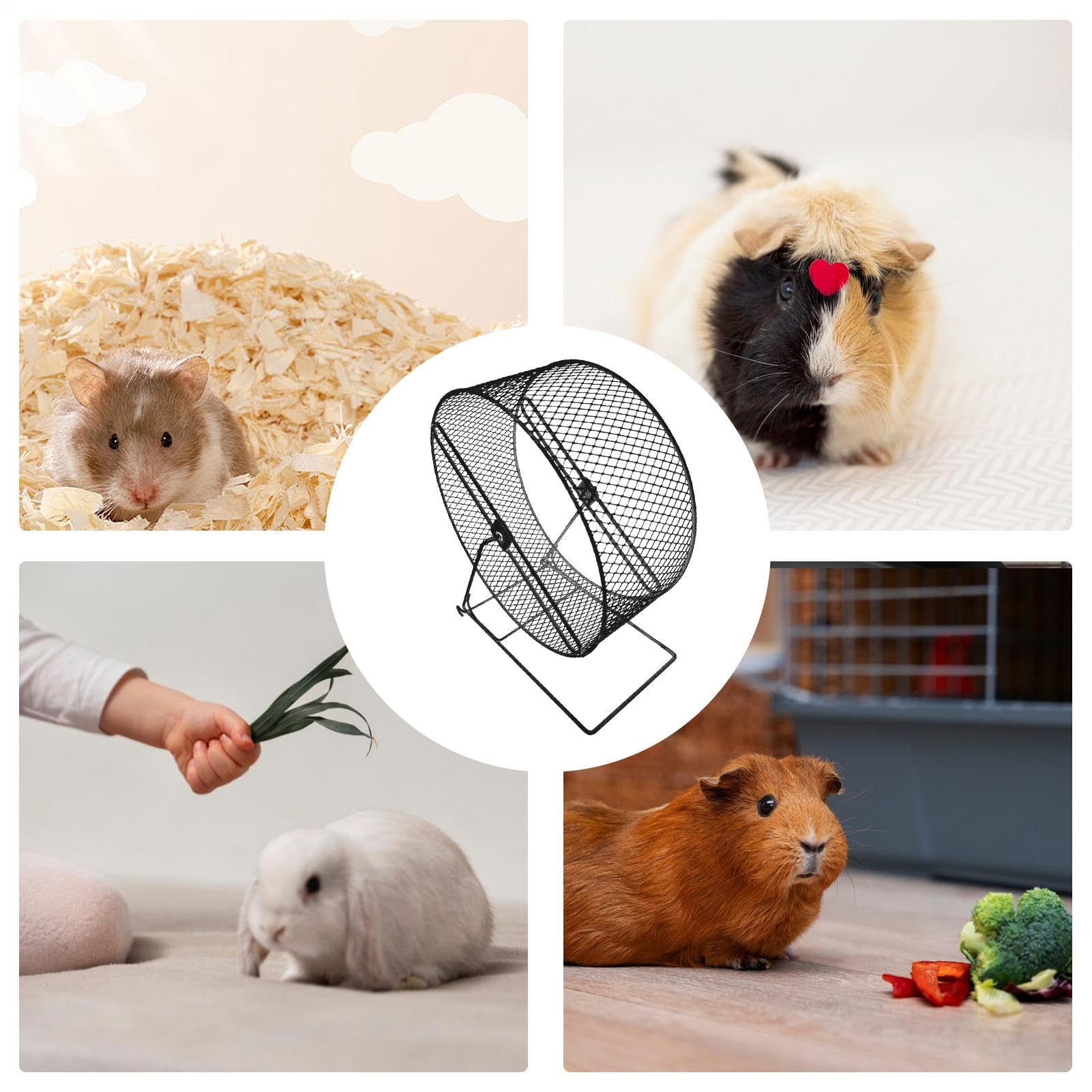 Ruota di esercizio silenziosa per cincillà, 26 x 15 x 28 cm, giocattolo silenzioso per criceti, gerbilli e topi, grande ruota di allenamento robusta per roditori | Attrezzature per allenamento durabl