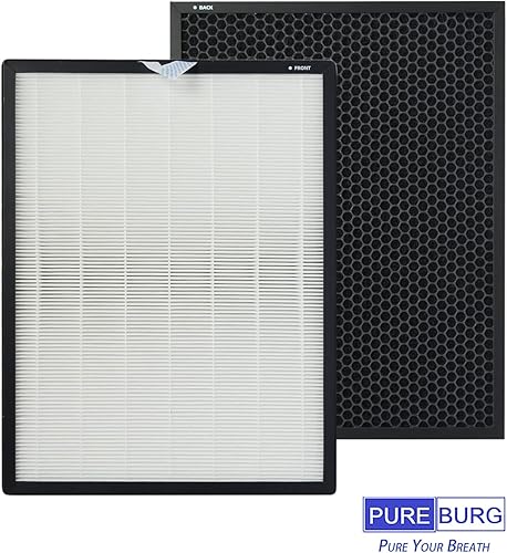 Miniatura 4 de PUREBURG EverestAir-RF - Filtro de repuesto compatible con el purificador de aire LEVOIT EverestAir, 1 paquete de carbón activado HEPA H13 2 en 1,