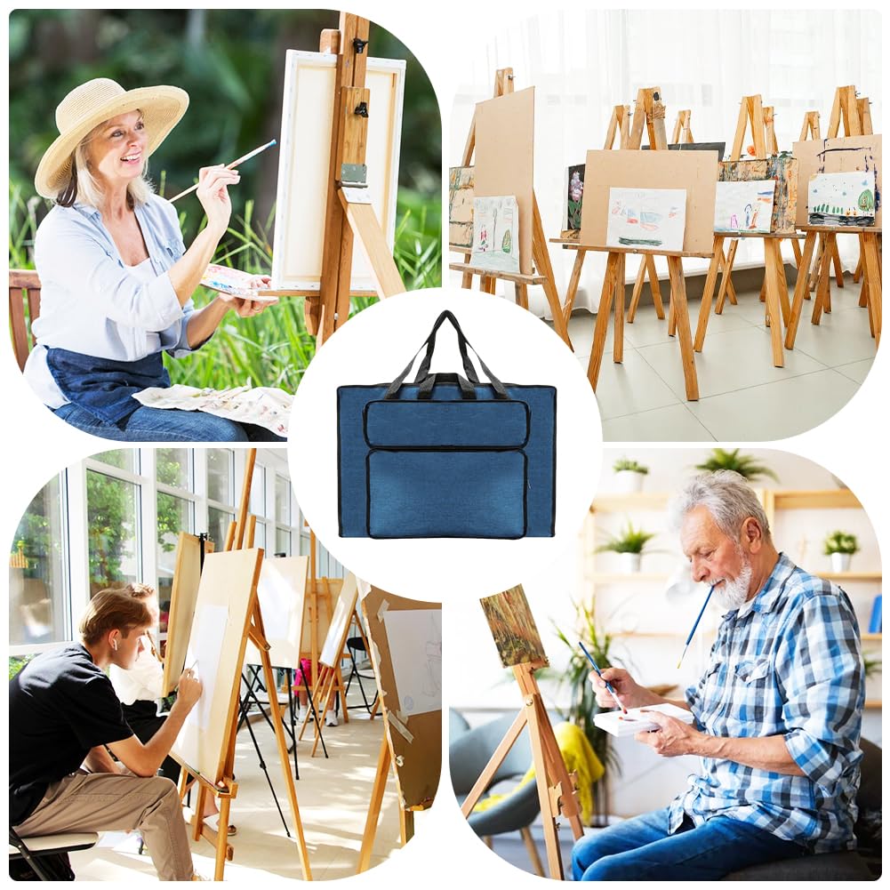 CEWROM Borsa da disegno, formato A3, impermeabile, per tavolo da disegno e schizzi, borsa per il trasporto portatile per bambini e artisti, borsa per tavolo da disegno, cartella per artisti, Blu