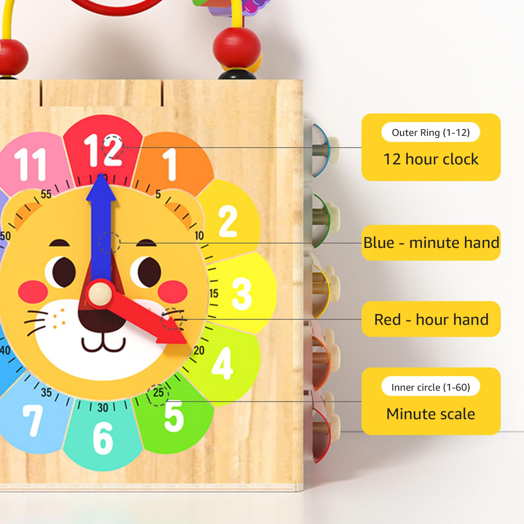 Cubo di attività in Legno: 1 Set 6 in 1 attività Multifunzionale per Bambini, apprendimento educativo, sensoriale, Vacanze per Bambini