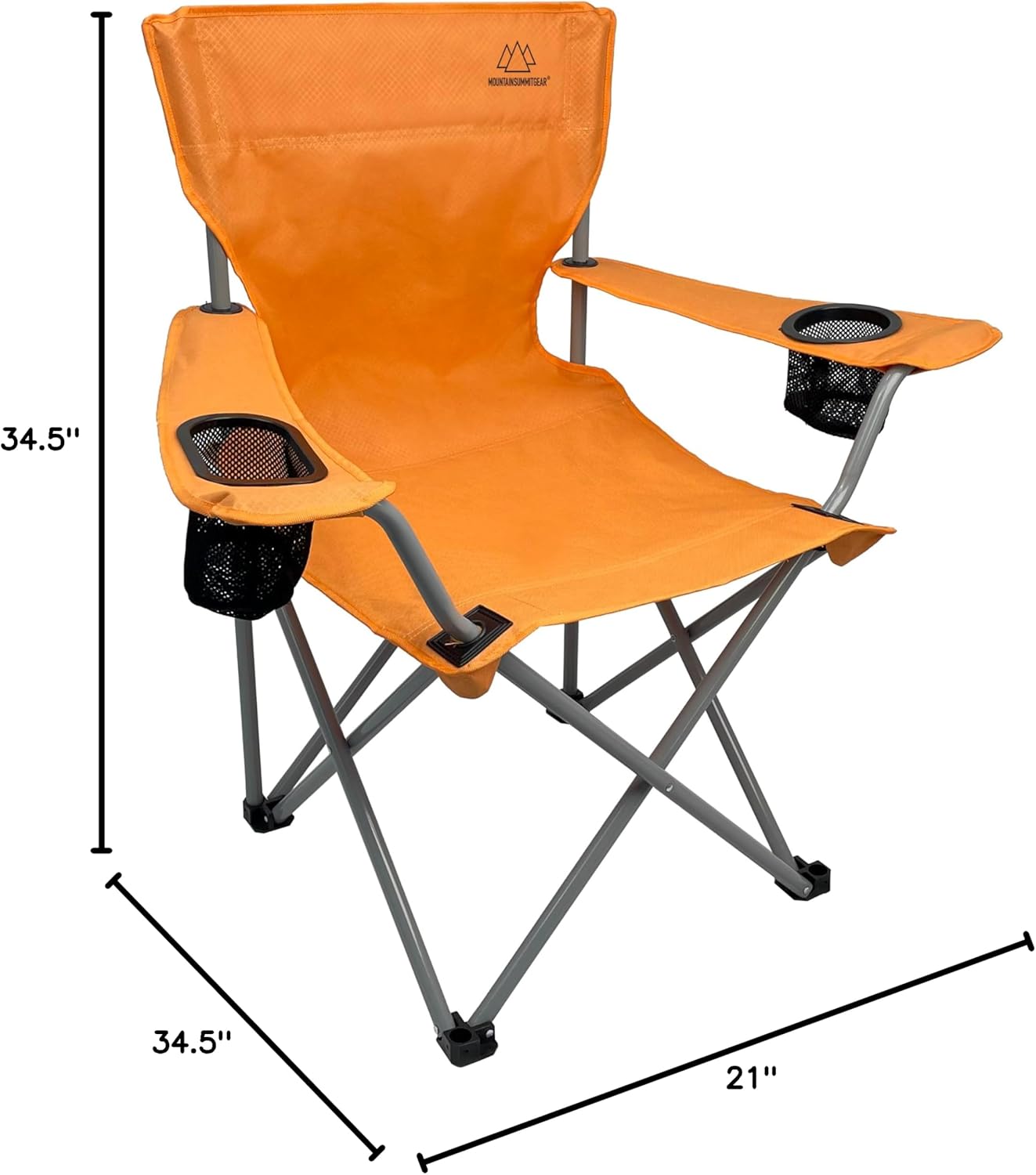 Anytime Chair for Camping, Sports, and The Outdoors w/Carry Bag, Camping Chairs for Adults, Folding Chair for Outside, (by Caddis Sports) (1, Orange)