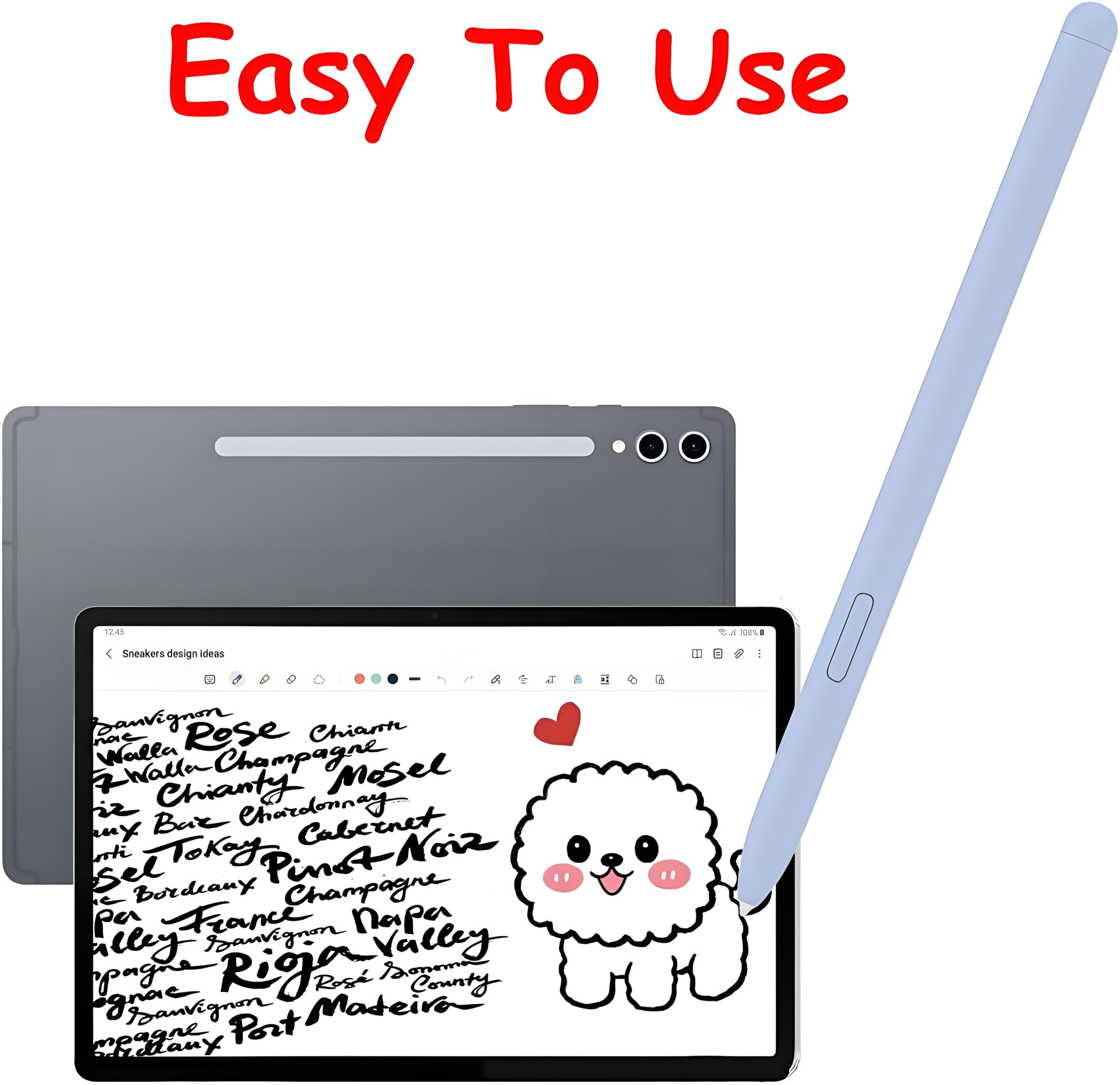 Galaxy Tab S10 Ultra Bluetooth S Pen Ersatz für Samsung Tab S10 Ultra Stift, Kompatibel mit Samsung Galaxy Tab S10 Plus, Tab S10 Ultra, Tab S10 Lite Eingabestift + 5 Ersatzfedern/Füllungen (Eisblau)