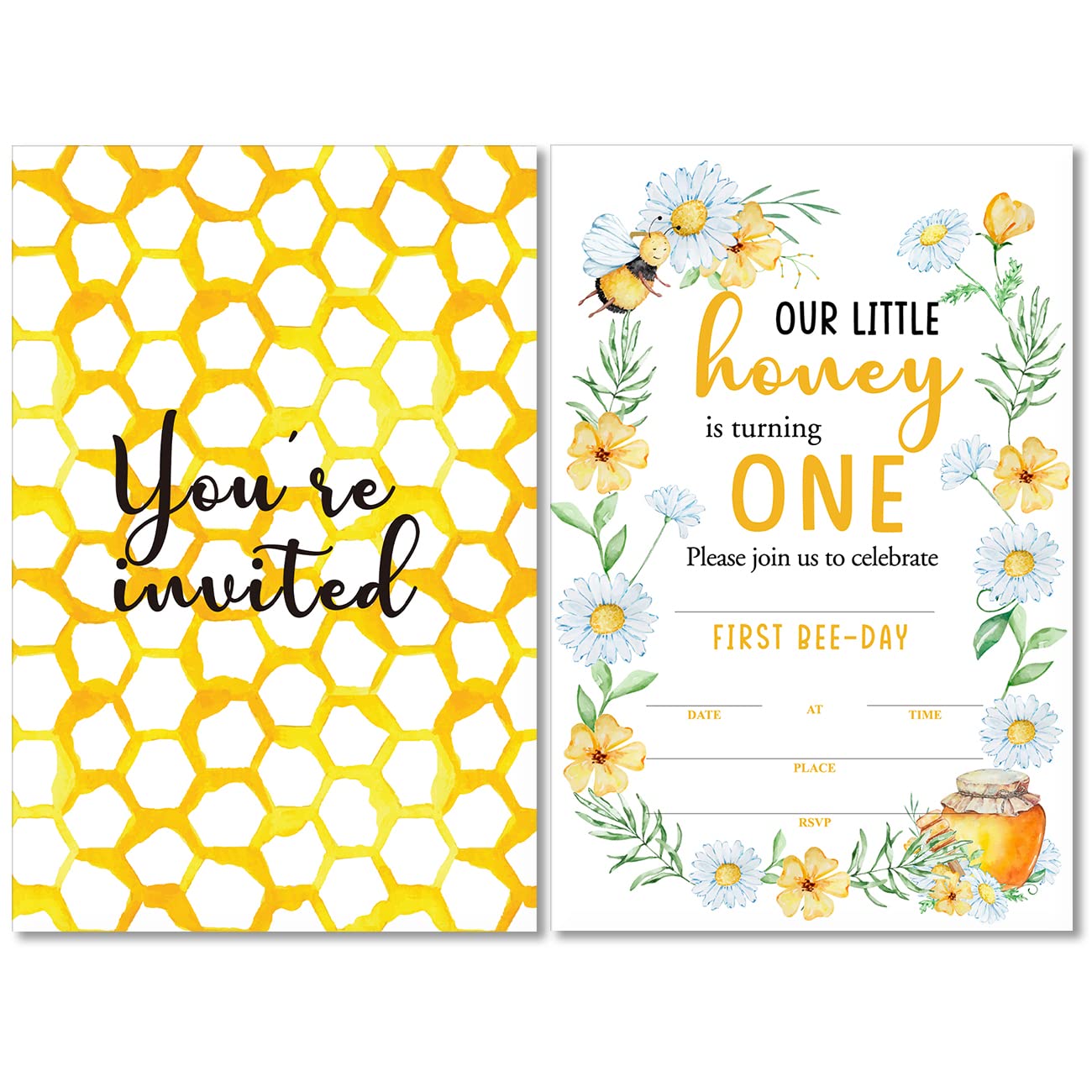 Bumble Bee Invitation Template 1st Bee Day Party Customizable
