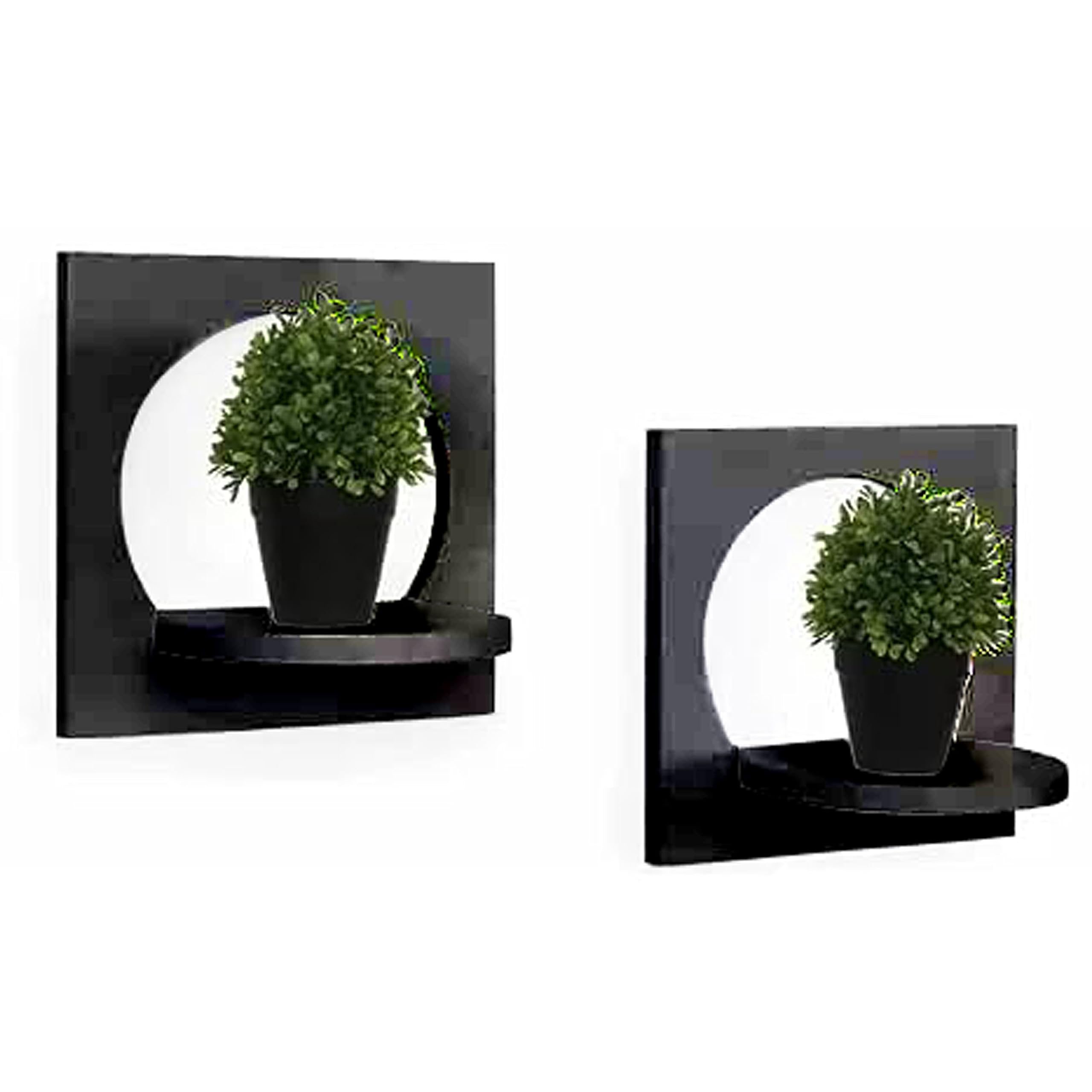 Trusted Decor Wall-Mounted Foldable Metal Plant Holder with a Flower Pot Round Tray, Item Stands, and Hanging Plant Pot Small Shelves Set of 2 (Black) (B0CGMFMLP2) Amazon Price History, Amazon Price Tracker