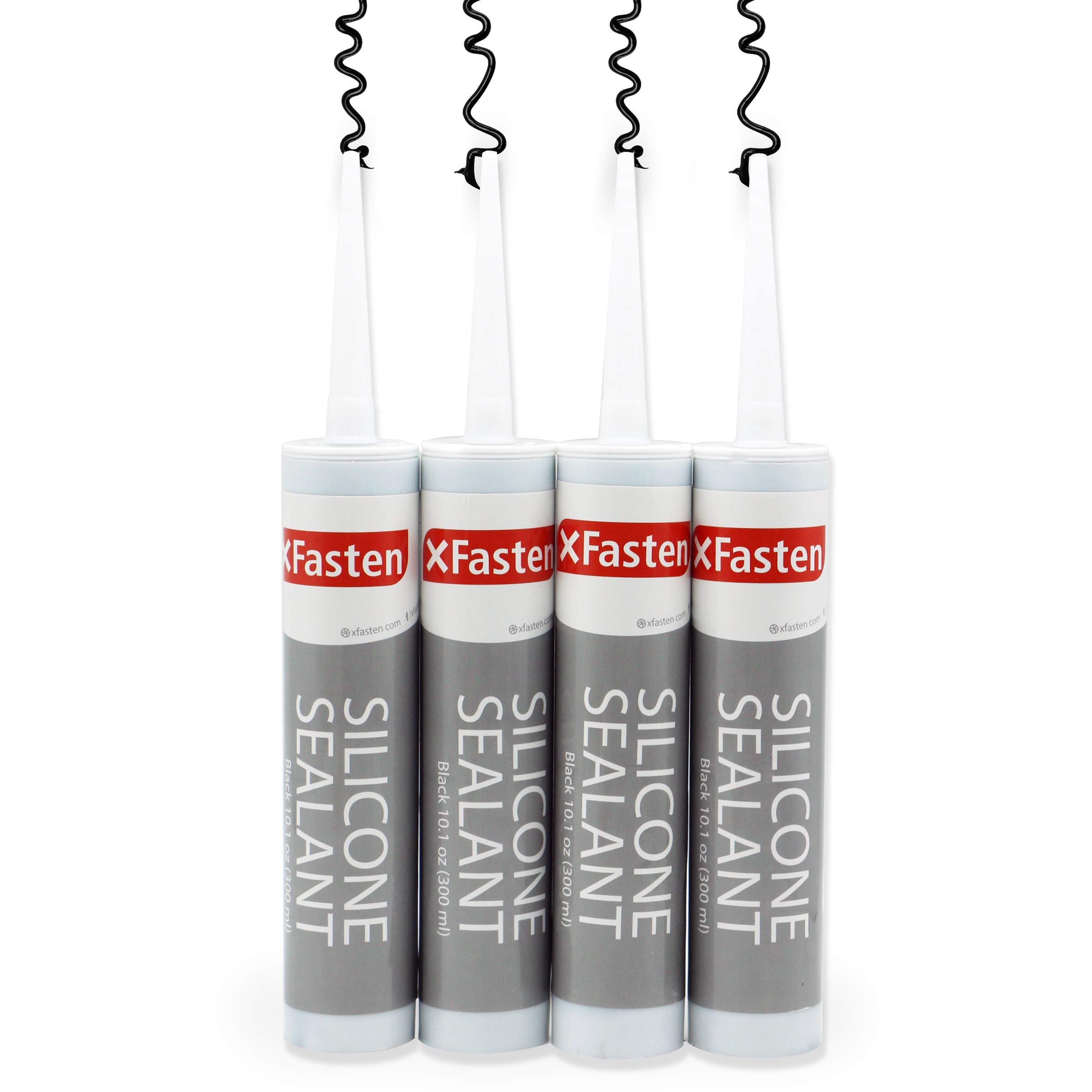 XFasten , Black Caulking Silicone Adhesive Sealant Cartridge