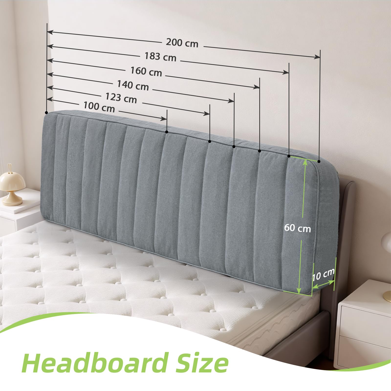 Bettkopfteil – Leinen-gepolstertes Kopfteil Bett,Werkzeugfreie Montage,Universelles freistehendes Rückenkissen,Abnehmbarer und Waschbarer Bezug,140CM,Grau