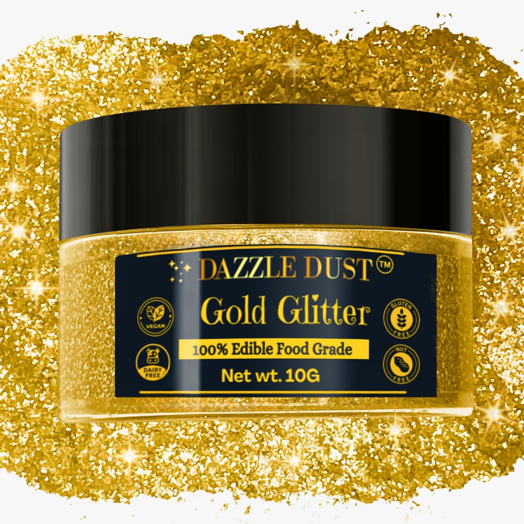 Bulk 10g Gold Edible Glitter For Drinks, Gold Sprinkles
