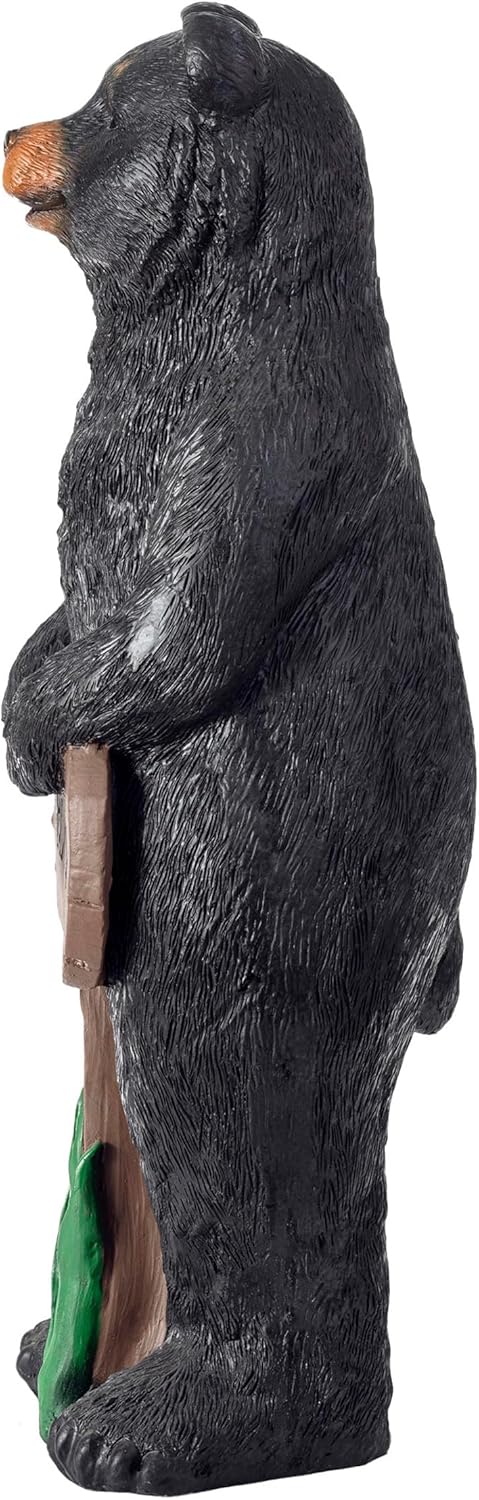 36" Tall Black Bear Lawn Decoration with Welcome Sign