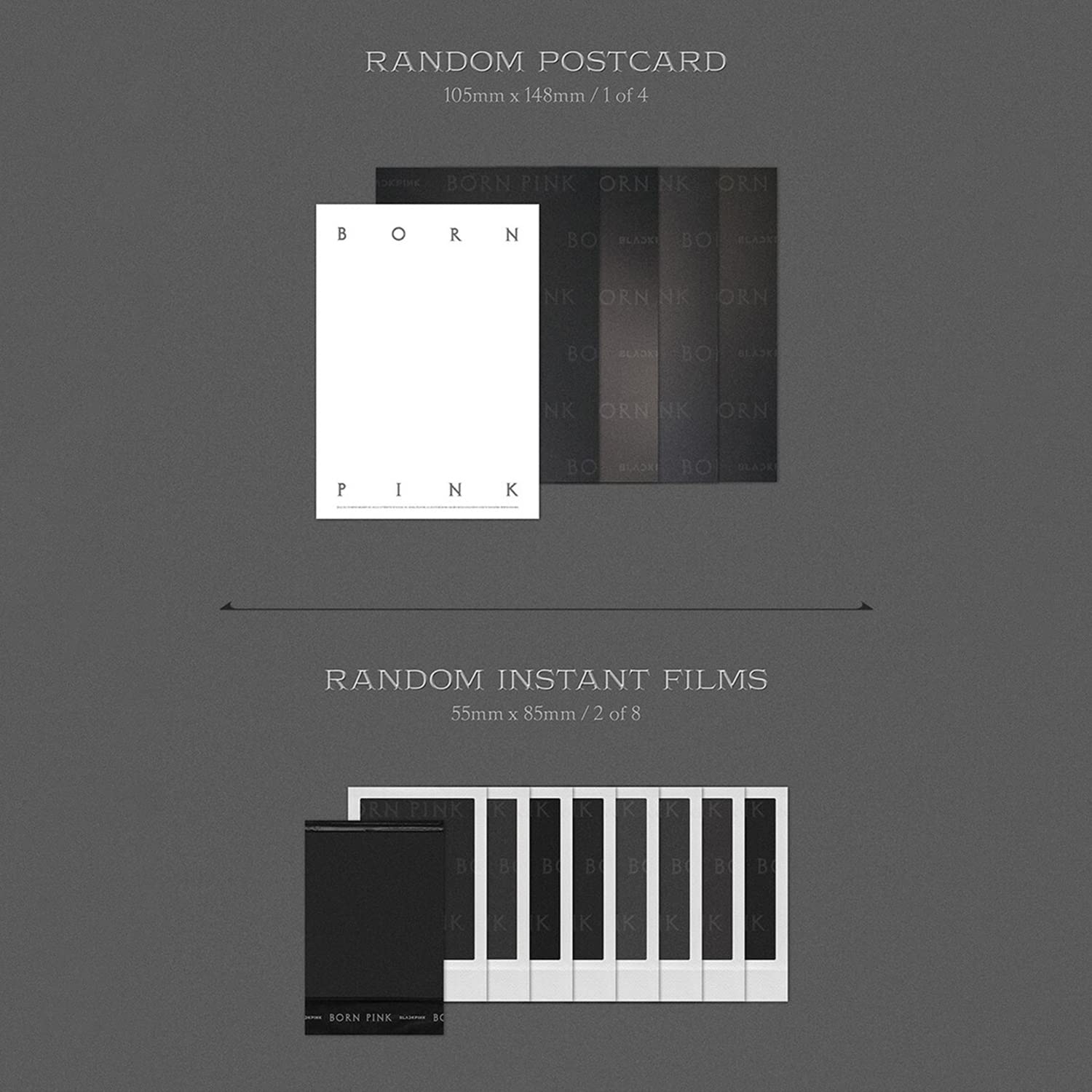 BLACKPINK - [BORN PINK] (BLACK Ver.) CD + Photobook + Envelope + Lyrics Paper + Large Photocard + Postcard + Instant Films + Selfie Photocard + 2 Pin Badges + 4 Extra Photocards
