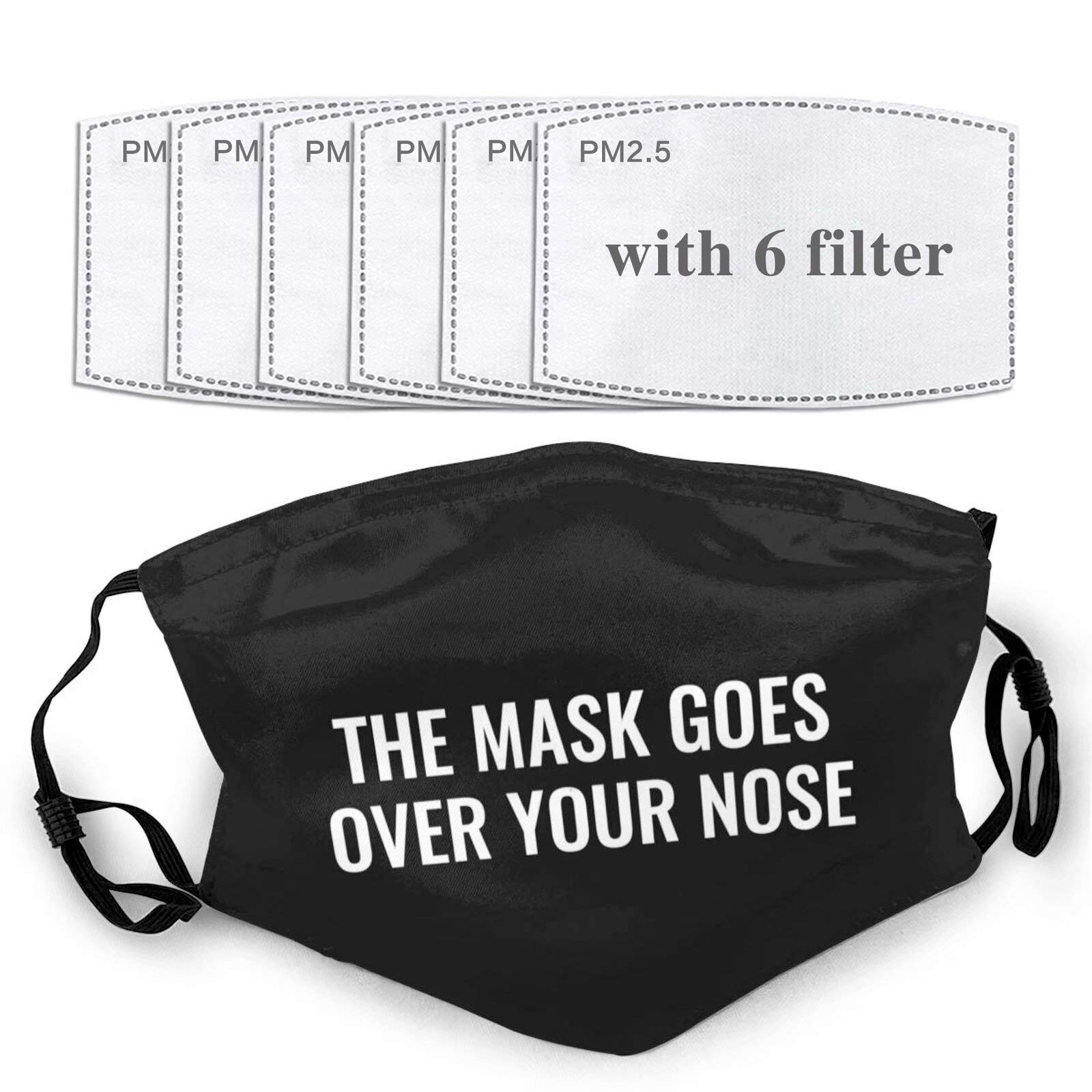 Funny Black Face Mask with Adjustable Elastic Strap Washable Reusable Breathable Bandanas Cloth Face Cover Mouth Masks for Men Women & Adults Gifts