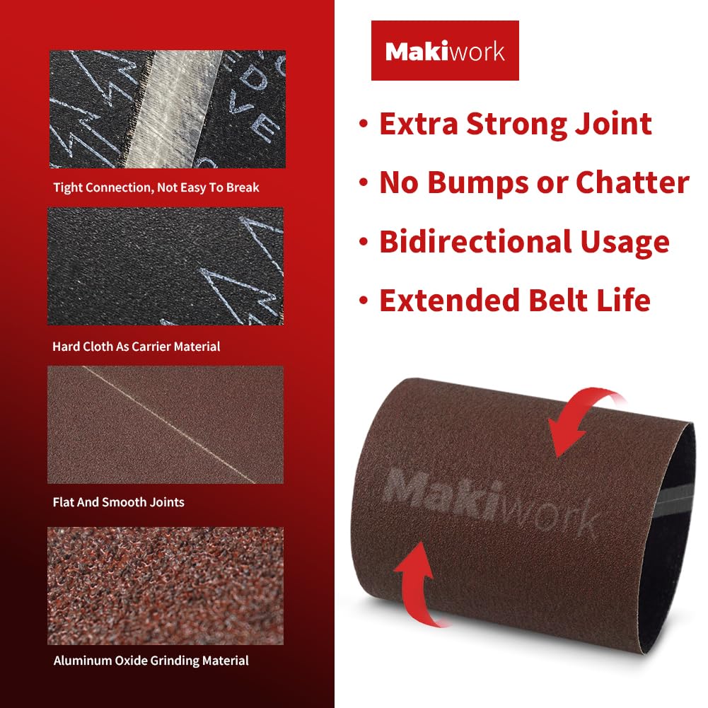 Nastri abrasivi assortiti, 20,3 x 48,3 cm, confezione da 12, 2 per ciascuna grana 40/60/80/100/120/150, rotoli di carta vetrata EZ 8 per lavorazione del legno e lucidatura dei pavimenti