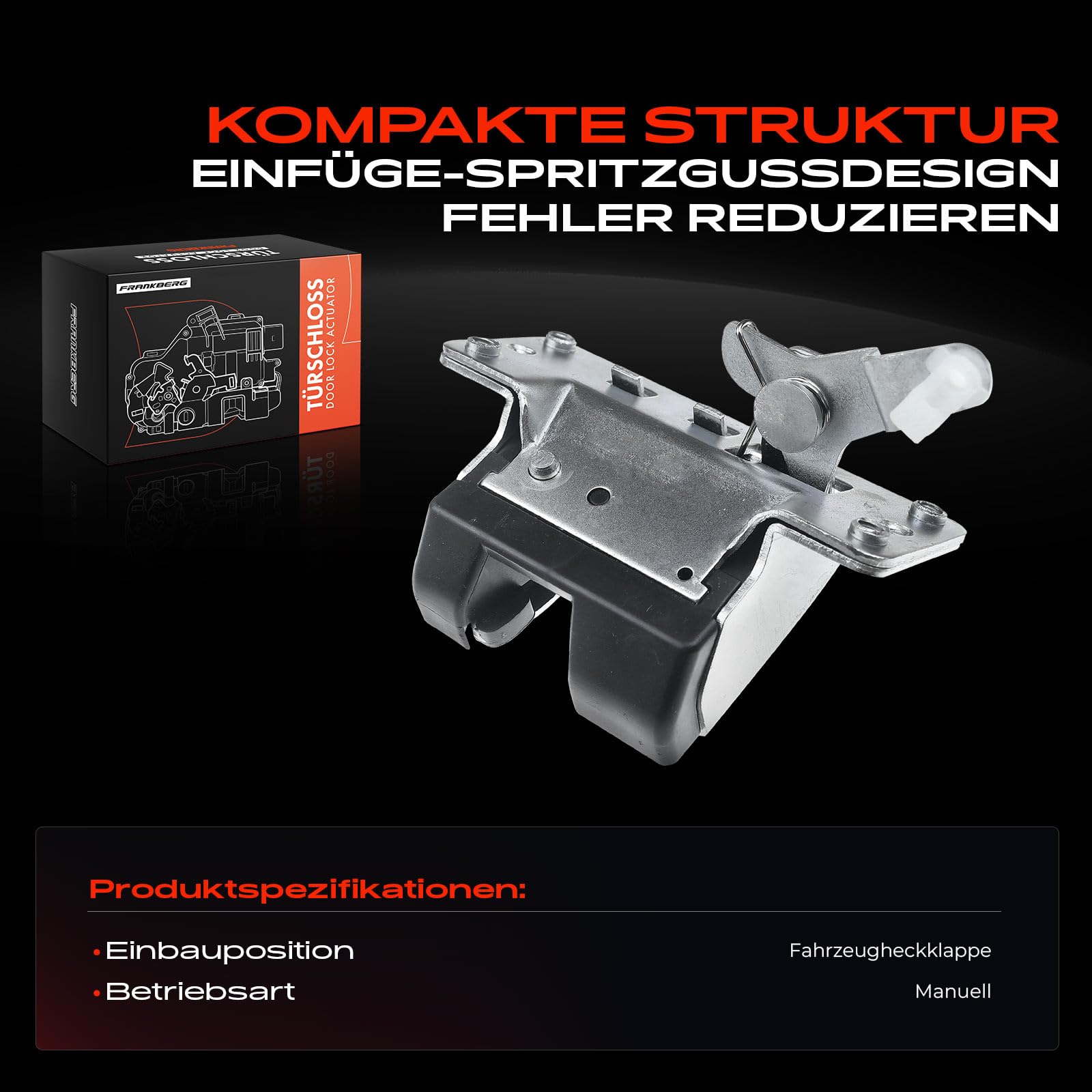 Frankberg Heckklappenschloss 2-Polig 90563999 | Kompatibel mit Combo Kasten/MPV, Astra G Caravan T98, Meriva X03, Vectra B Caravan J96, Zafira A MPV T98