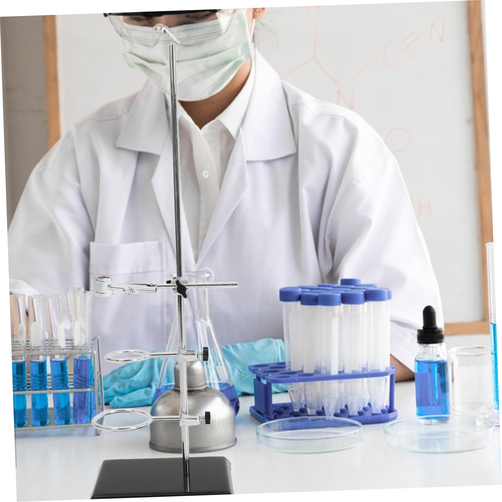 Laborständer für Experimente mit Klemmen für Reagenzgläser und Geräte Stabiles Laborstativ für Chemie und Physik