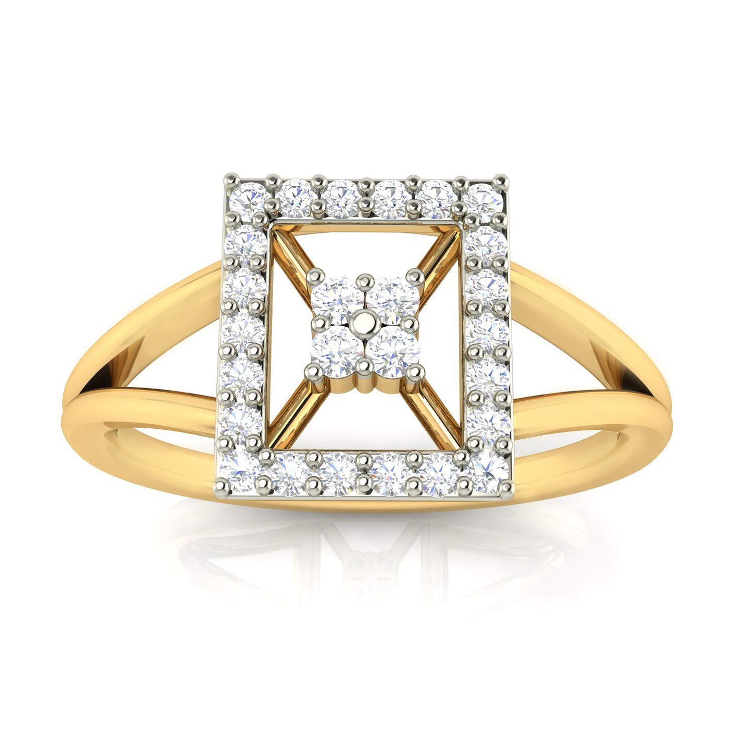avsar 18k (750) Yellow Gold and Diamond Ring for Women-picture-22