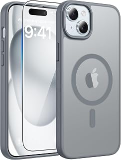 FNTCASE for iPhone 15/14/13 Case, Fit for Magsafe, Glass Screen Protector