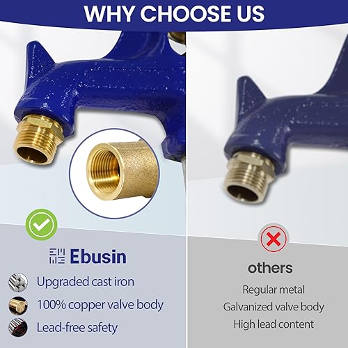 Miniatura 4 de Hidrante de patio libre de heladas de 4.25 pies, hidrante a prueba de heladas sin congelación, conexión de tubería de 34 pulgadas, longitud total de