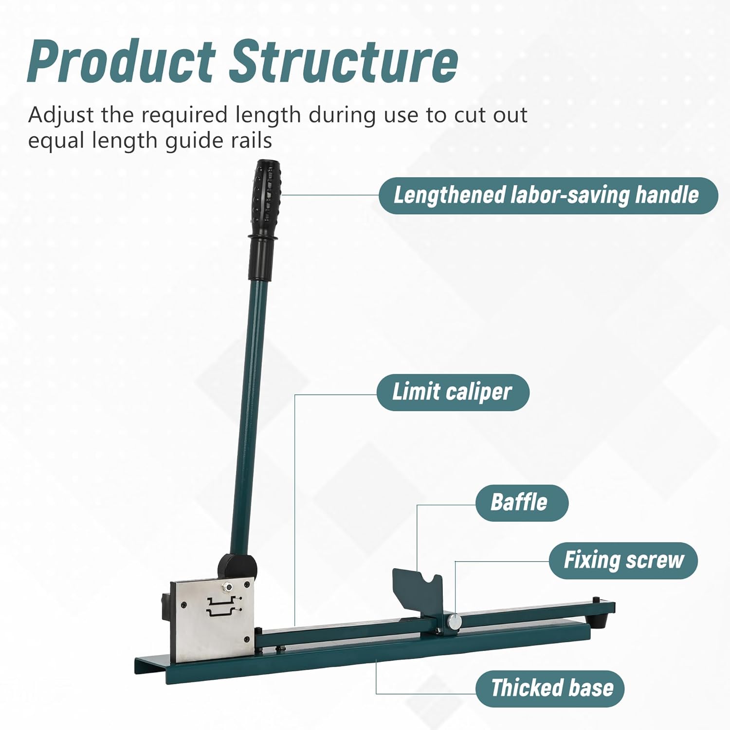 tonchean Din Rail Cutter Double Groove Manual Rail Cutter Tool 50cm/20in Ruler Sliding Baffle for Cutting 1.4inch Width Slotted Aluminium and Steel Din Rails