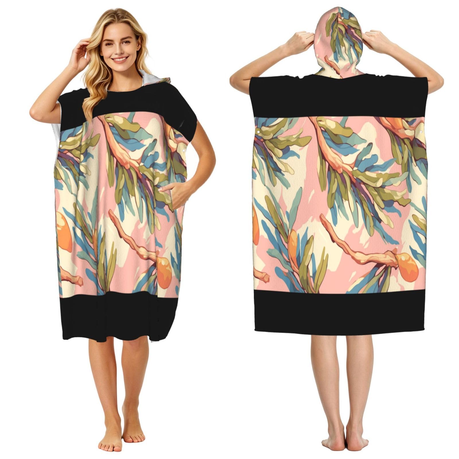 DTHKJNLSF Dream Plant Adult Hooded Beach Poncho Towel