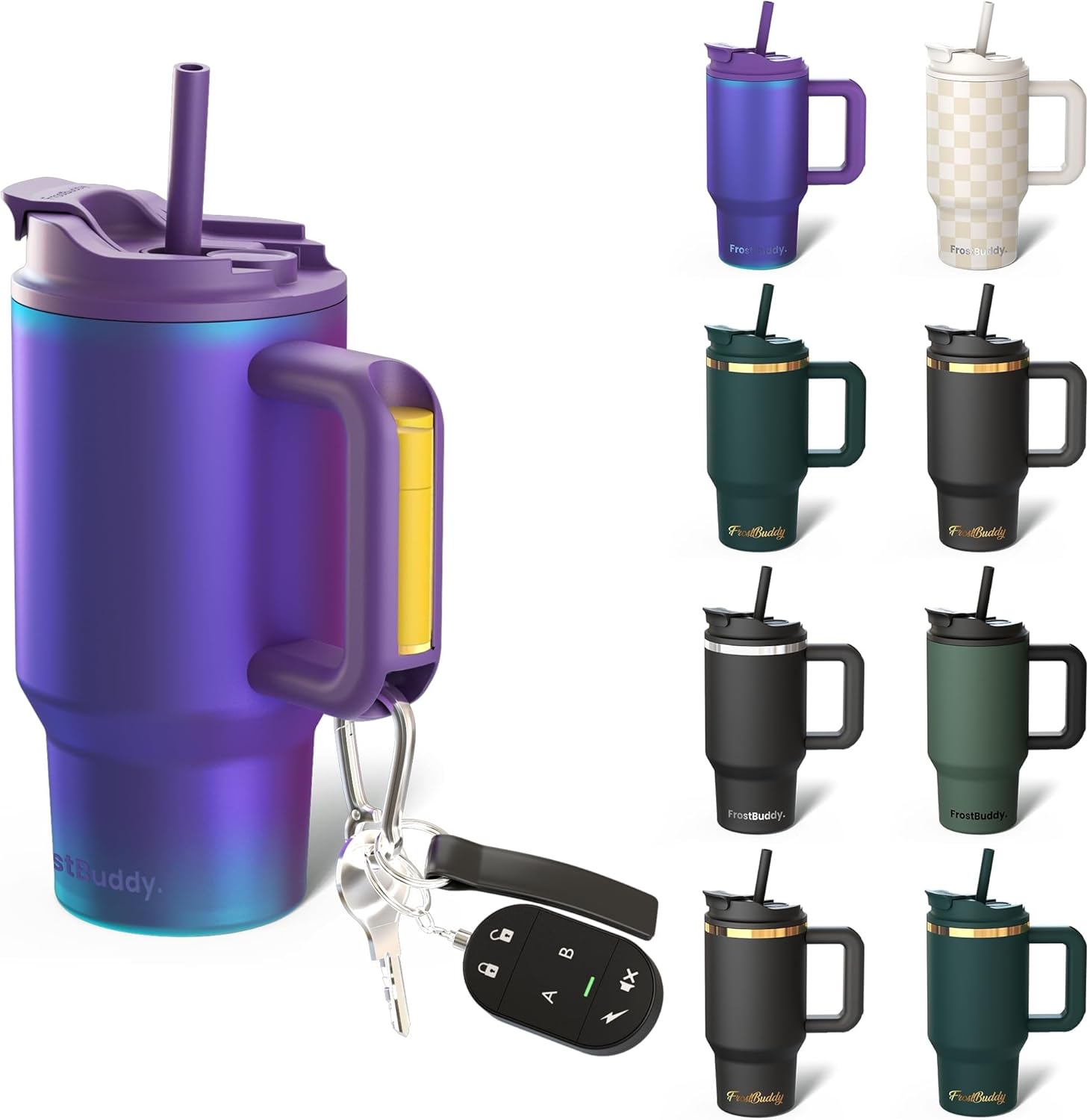 Frost Buddy Thicc Buddy - 16 oz Stainless Steel Vacuum Insulated Tumbler with Lid and Straw for Water - Travel Mug Cupholder Friendly - Gifts for Women Men Him Her (Nebula) Nebula 16 Ounces