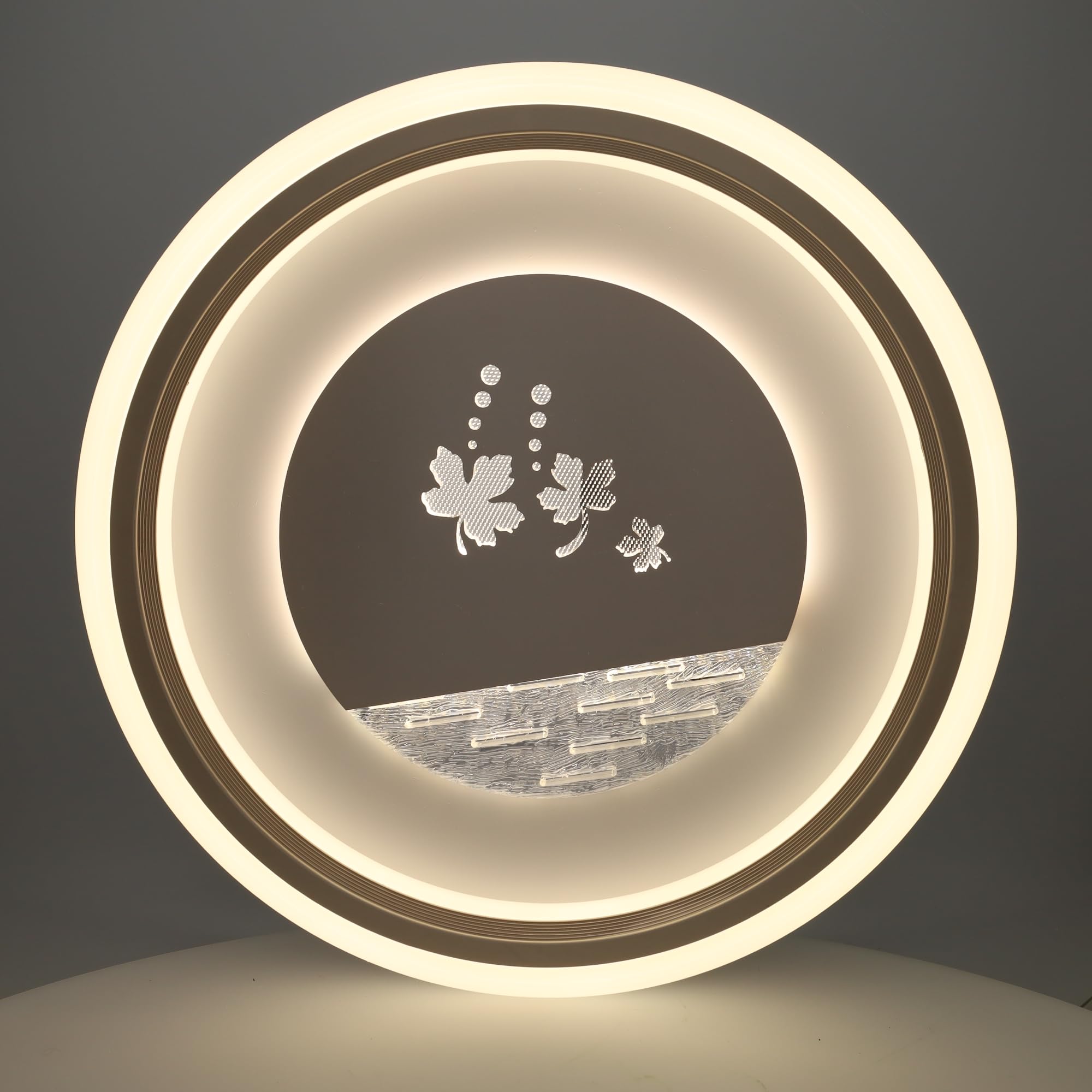 Jandei - Plafón LED Redondo para Techo, Tono de Luz Regulable CCT 74W, Lámpara Decorativa de Interior Moderna Diseño Hoja Ø 500mm