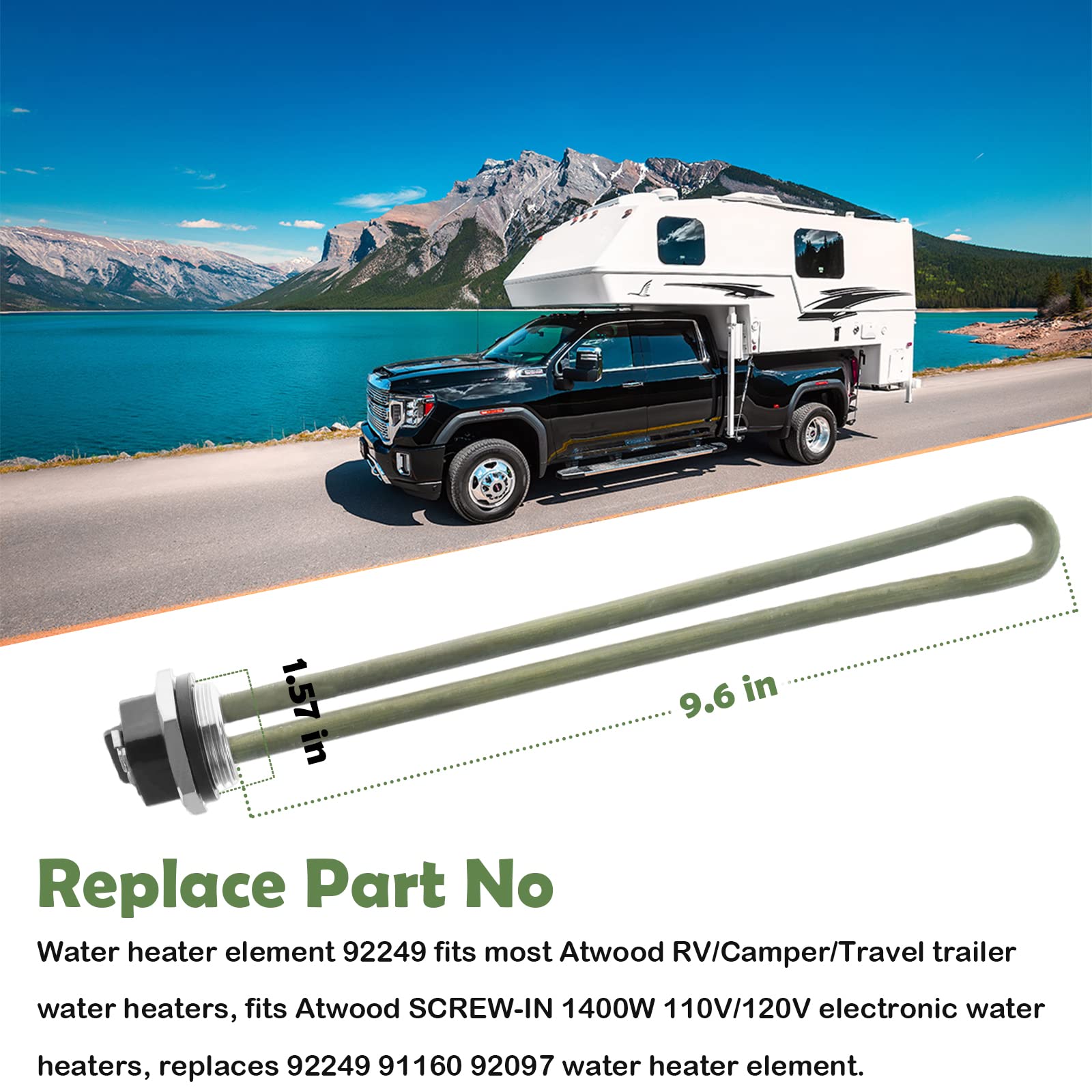 Amazon.com: FUSCH RV Water Heater Element Fits for Atwood Camper Travel  Trailer Screw-in 1400W 110V / 120V GC6AA-9E GC6AA-10E GC10A-4E G6A-8E  GCH10A-2E GC10A-3E GC10A-2P Replace＃:92249 91160 92097 : Automotive