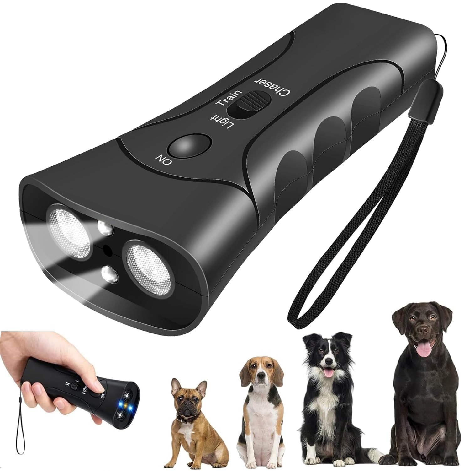Anti Barking Device Ultrasonic Dog Bark Deterrent, 3 Levels Dog Barking Control Devices Rechargeable & Waterproof Bark Stopper Pets Dog Deterrent Indoor & Outdoor Use For Small Medium Large Dogs