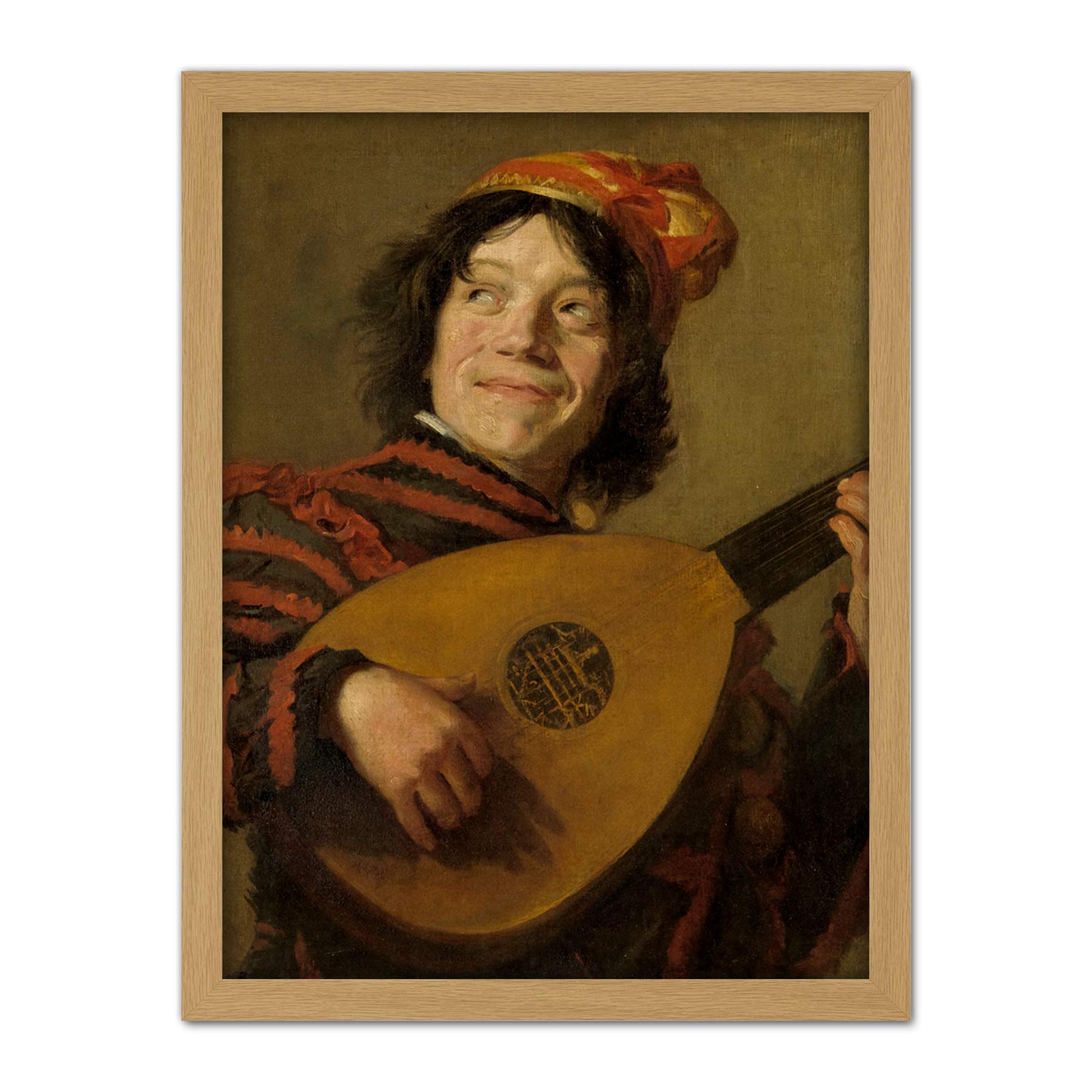 Artery8 Frans Hals The Lute Player Painting Artwork Framed Wall Art Print 18X24 Inch