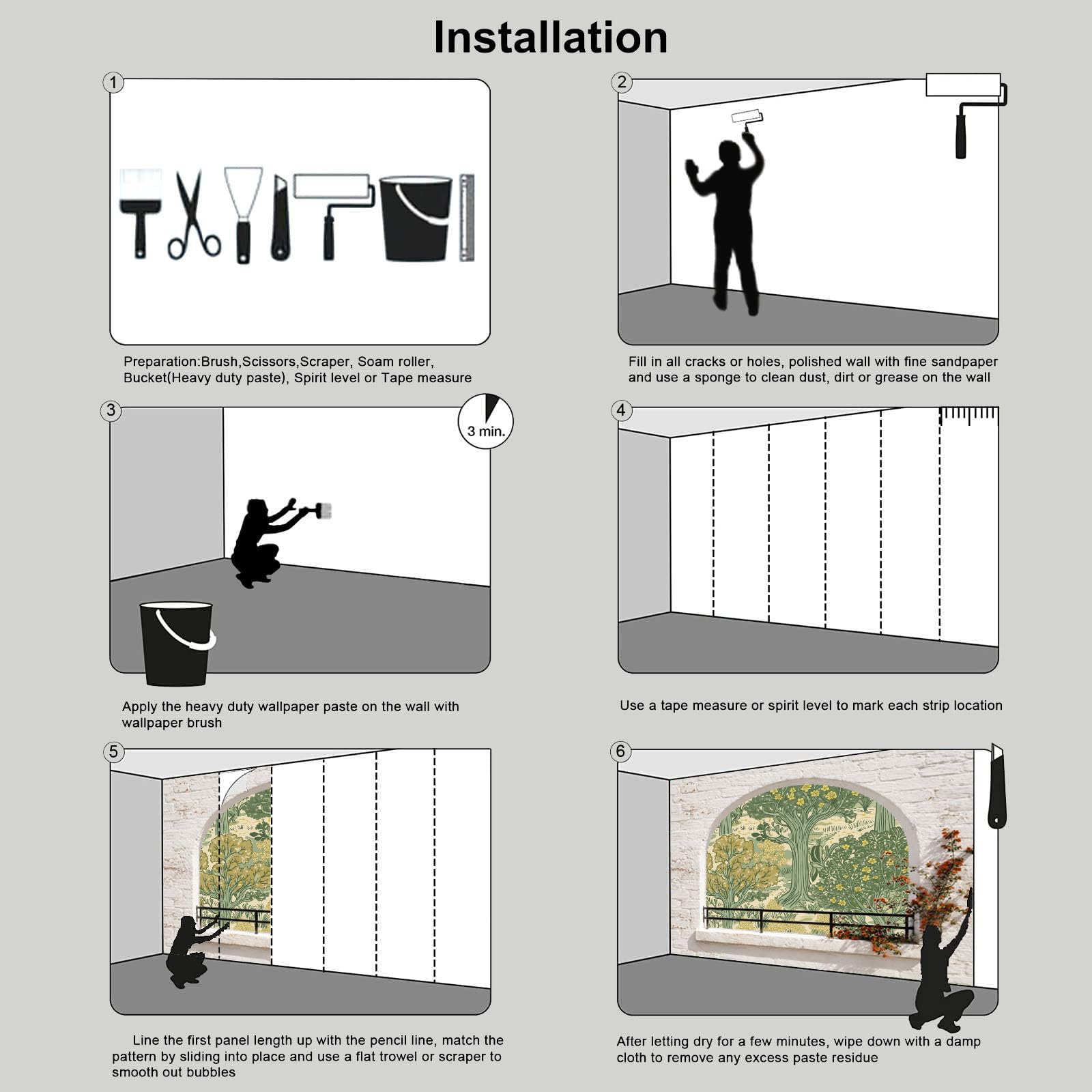 Vlies Fototapete Englisches Waldmuster Retro-Blumenmuster 250x175cm - Fototapeten - Tapeten - für Wohnzimmer Schlafzimmer - Vliestapete Wandtapete Tapete 3D Effekt- Tapetenkleister erforderlich