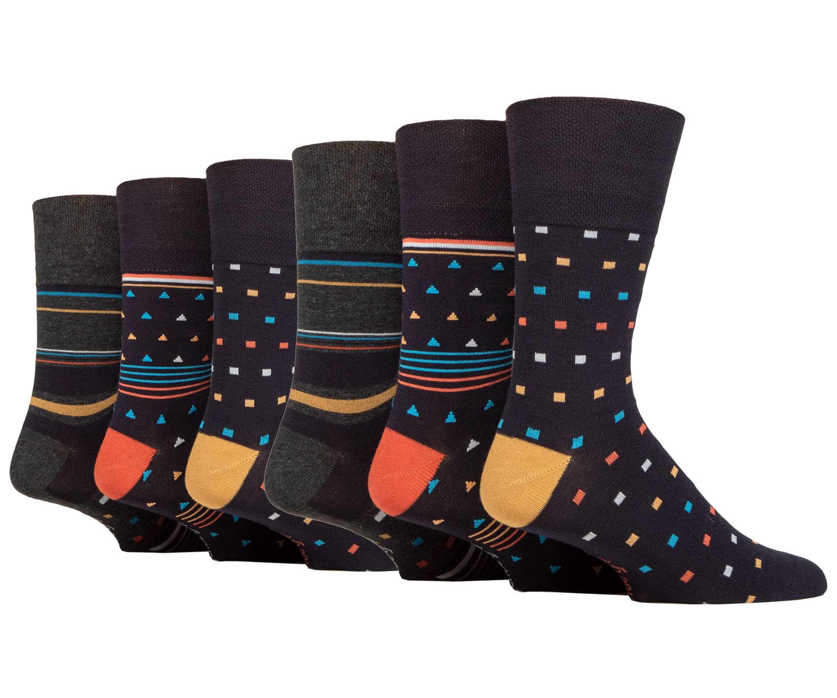 Sock Shop Gentle Grip Men's Rm09 6 Pairs Gentle Grip Bamboo Socks (Rm09), 6-11