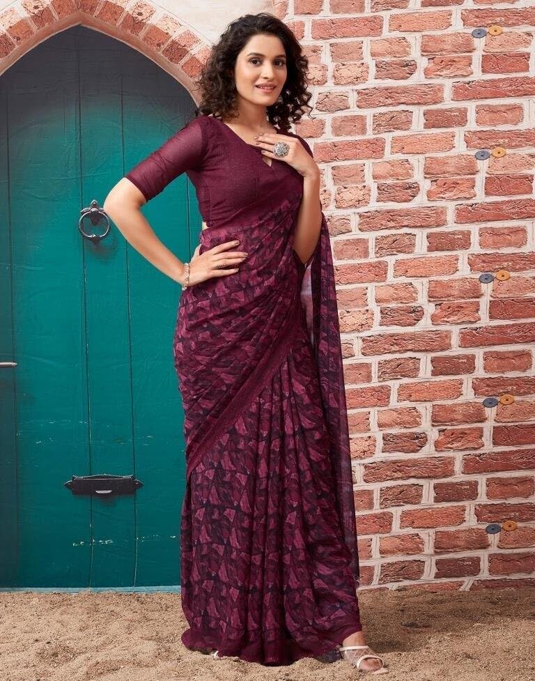 Image of Shiv Textiles Womens Shiv Textiles Women's Georgette Printed Saree