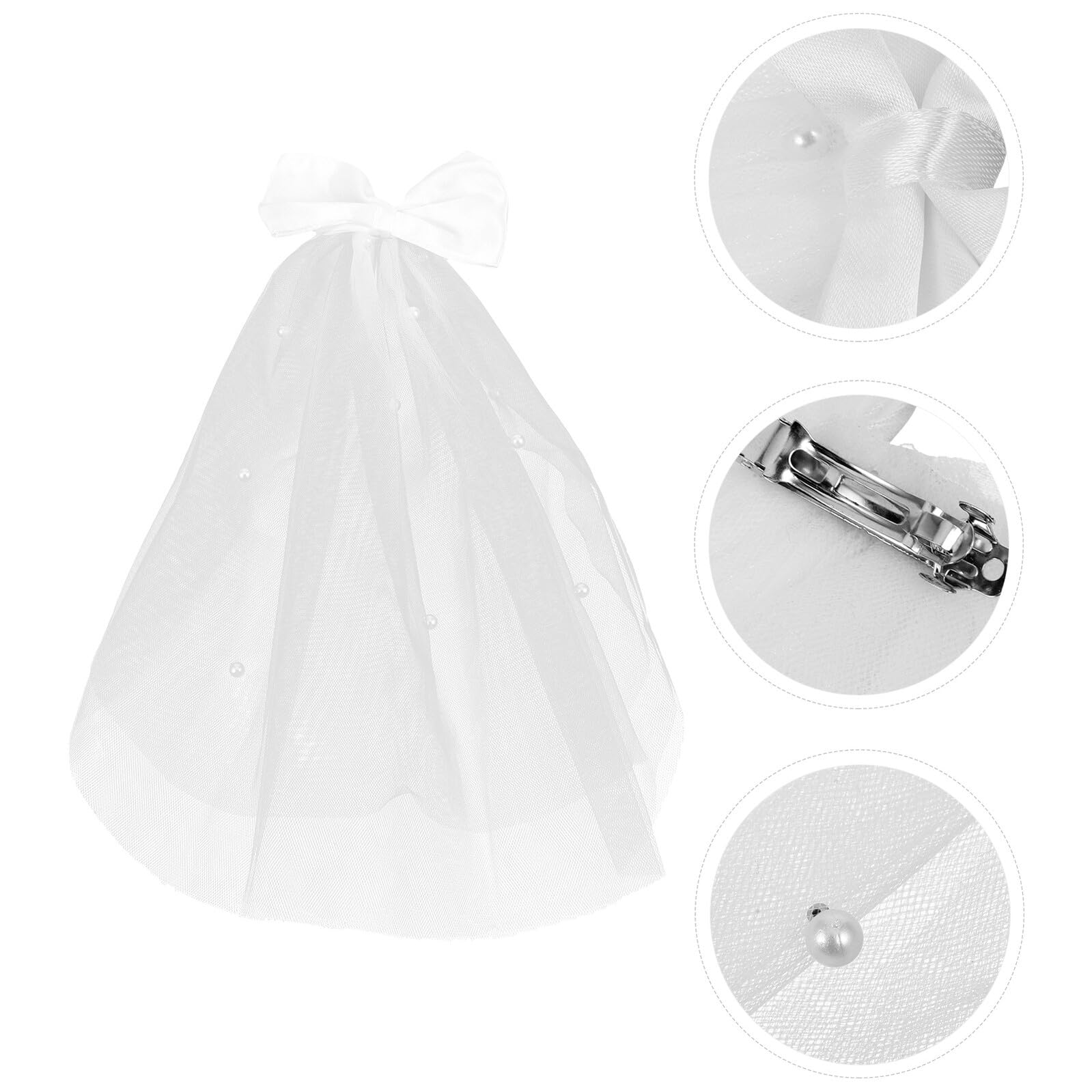 Kichvoe Velo da Sposa per Cane in Garza Bianco Design Elegante e Delicato, Accessorio per Decorazioni e Matrimoni di Animali Domestici, Esperienza di Indosso Piacevole