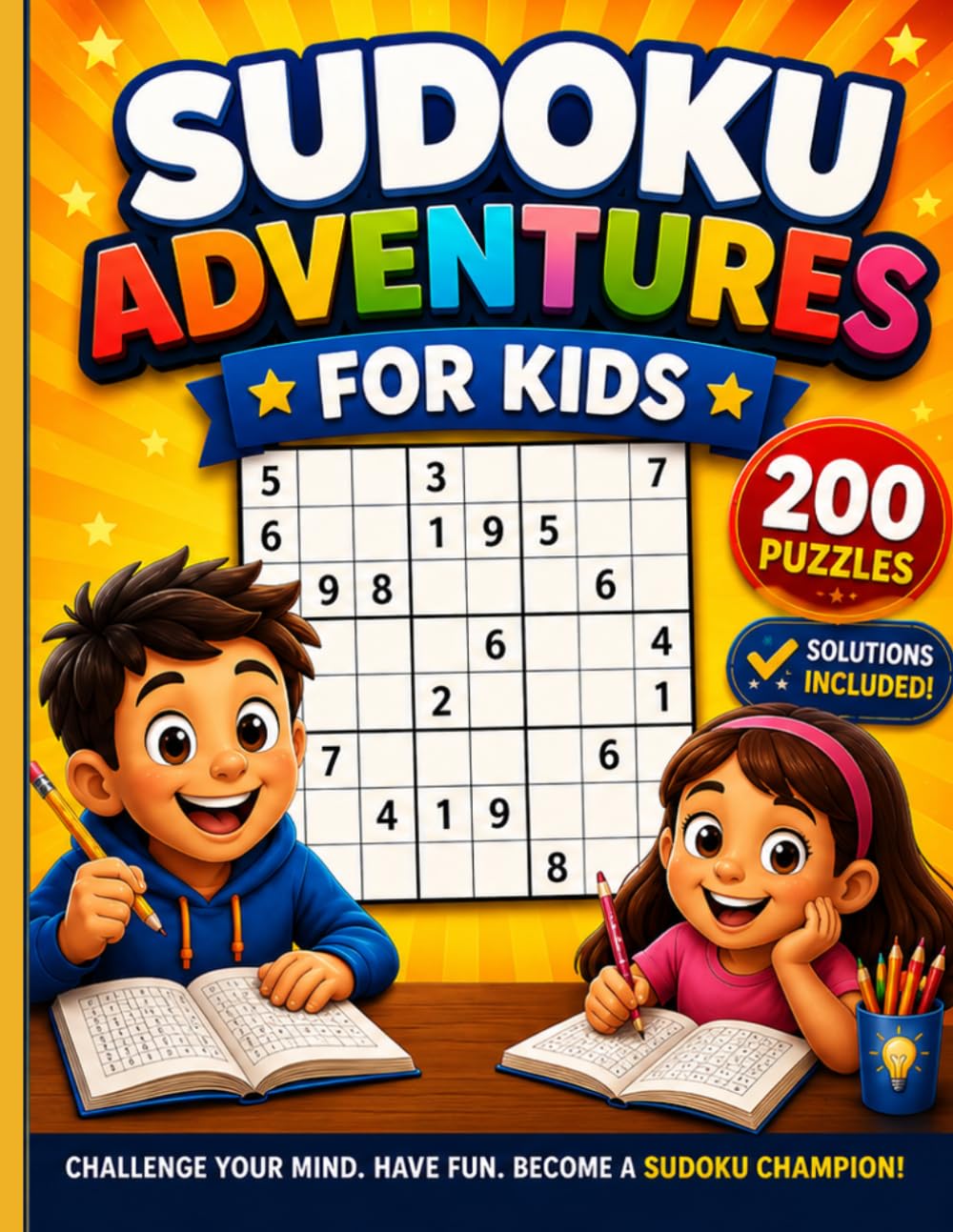 Sudoku Adventures for Kids Ages 8-12: 200 Fun and Educational Sudoku Puzzles to Boost Logic, Focus, Confidence, and Problem-Solving Skills