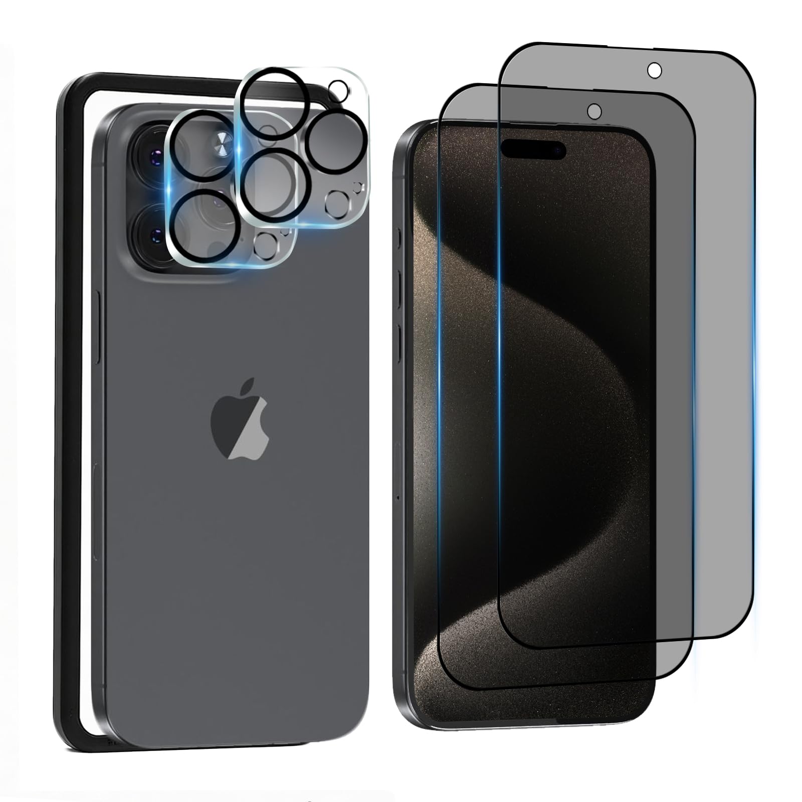 Amazon | LALAPITA 180度 覗き見防止フィルム iPhone 15Pro 用 ガラス