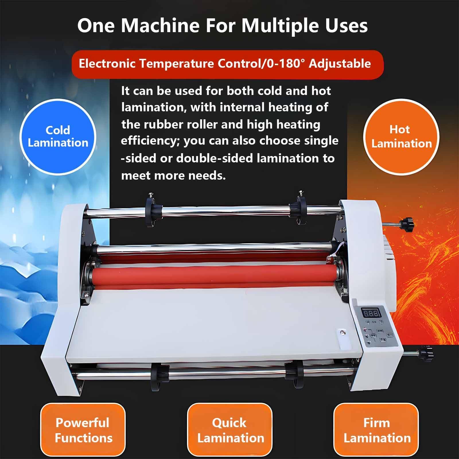 Plastificadora de Rodillos con Temperatura Ajustable para Documentos, Fotos y Tarjetas.
