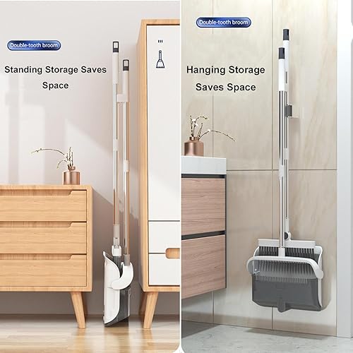 Miniatura 5 de Juego de escoba y recogedor, escoba con recogedor, juego de escoba y recogedor con mango largo, juego de escoba y recogedor para el hogar, recogedor